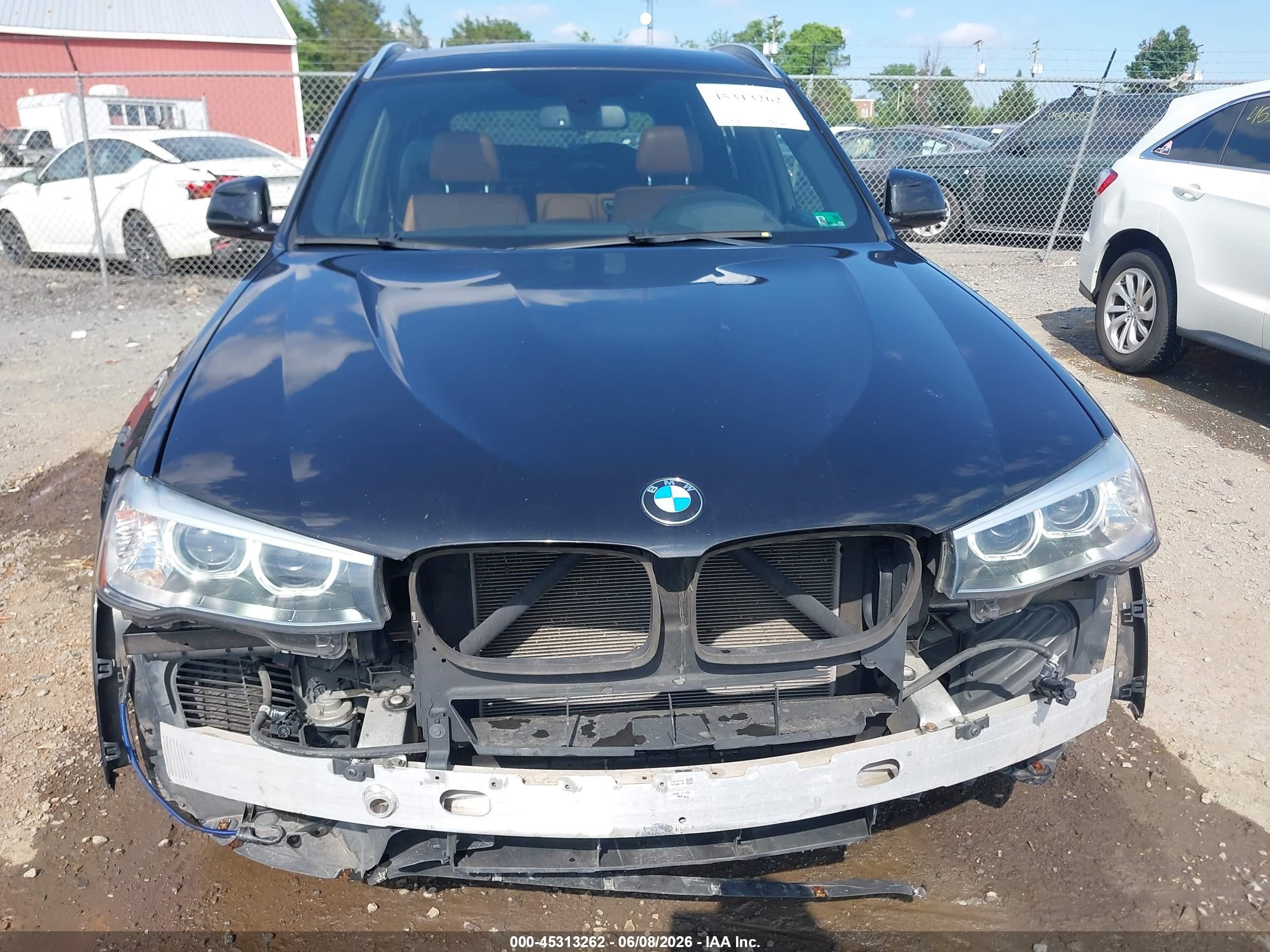 2015 Bmw X3 Xdrive28i Black vin: 5UXWX9C5XF0D47489