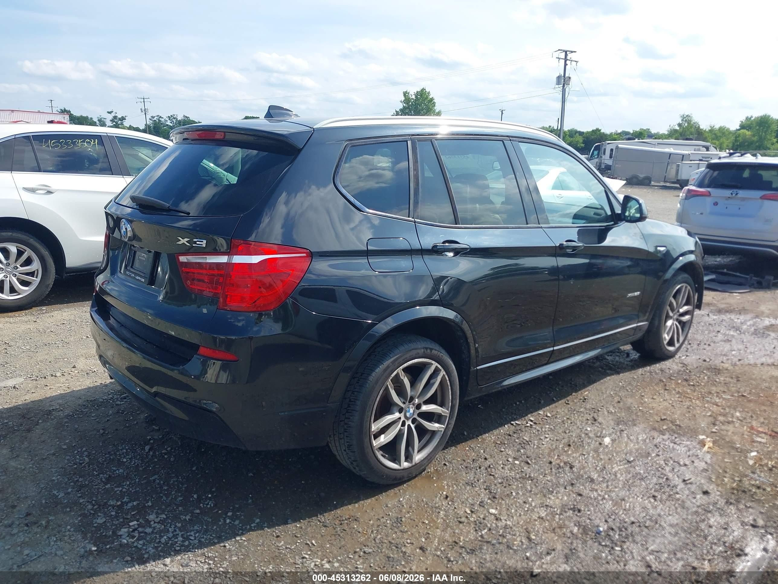2015 Bmw X3 Xdrive28i Black vin: 5UXWX9C5XF0D47489