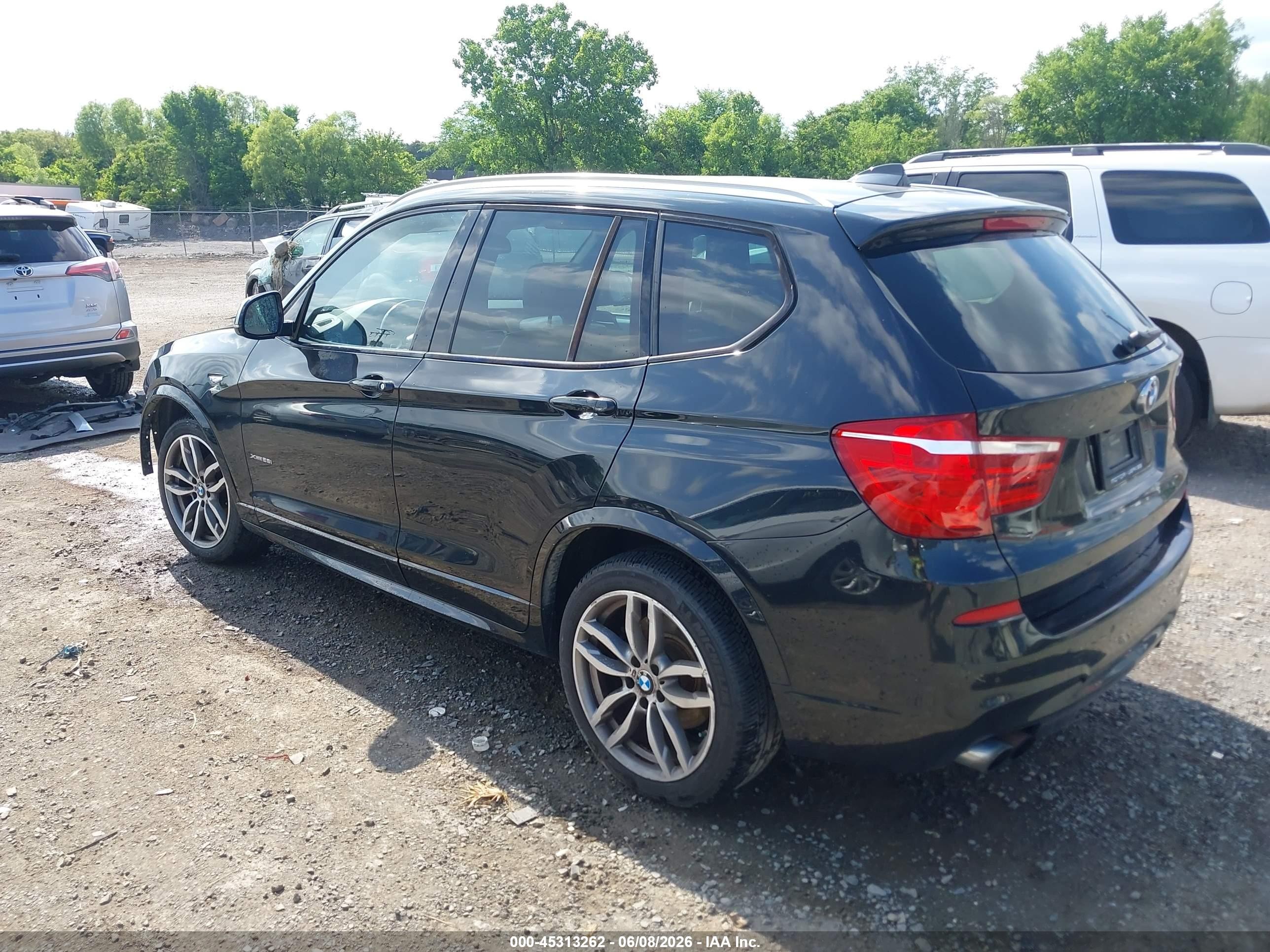 2015 Bmw X3 Xdrive28i Black vin: 5UXWX9C5XF0D47489