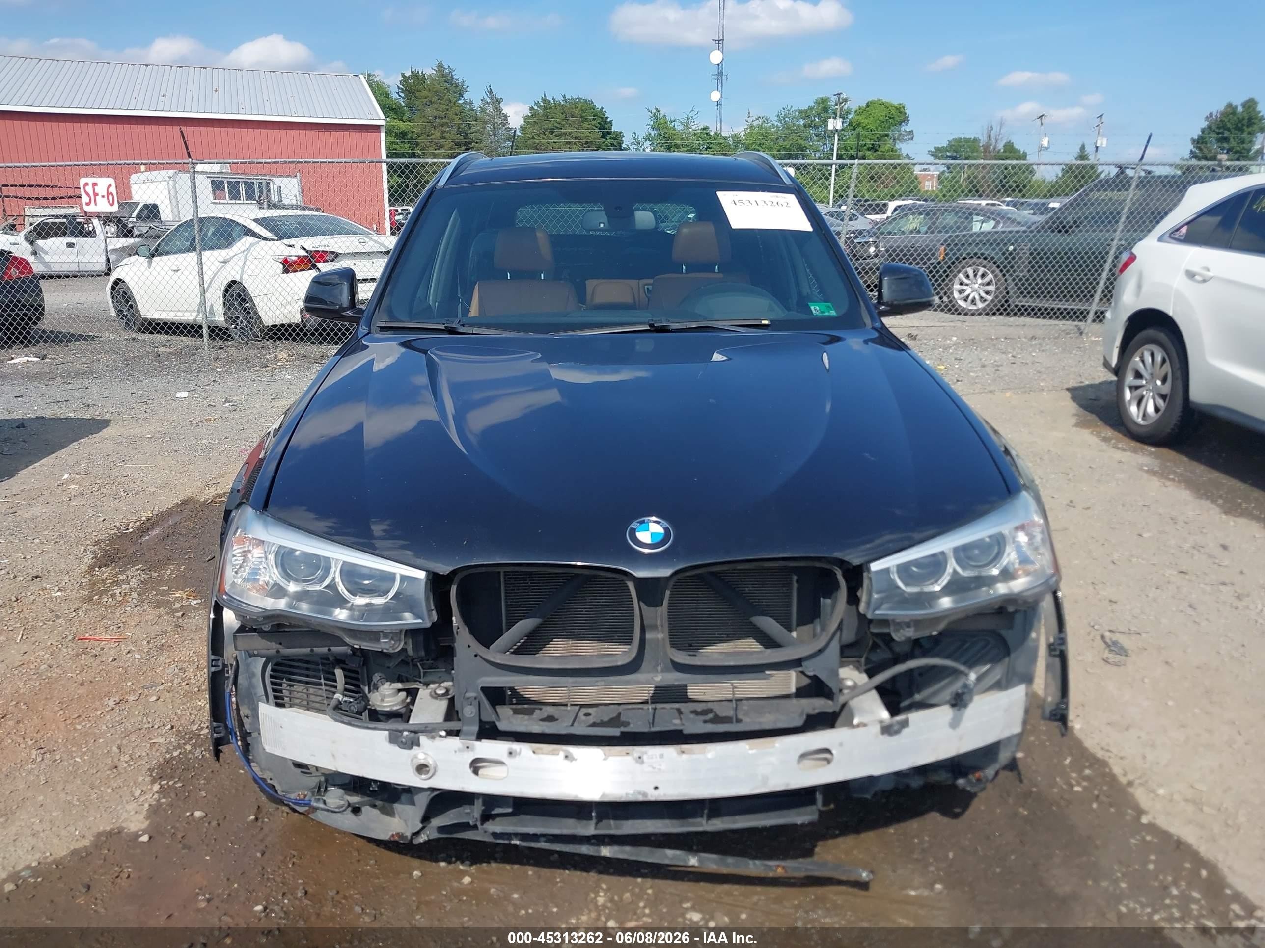 2015 Bmw X3 Xdrive28i Black vin: 5UXWX9C5XF0D47489