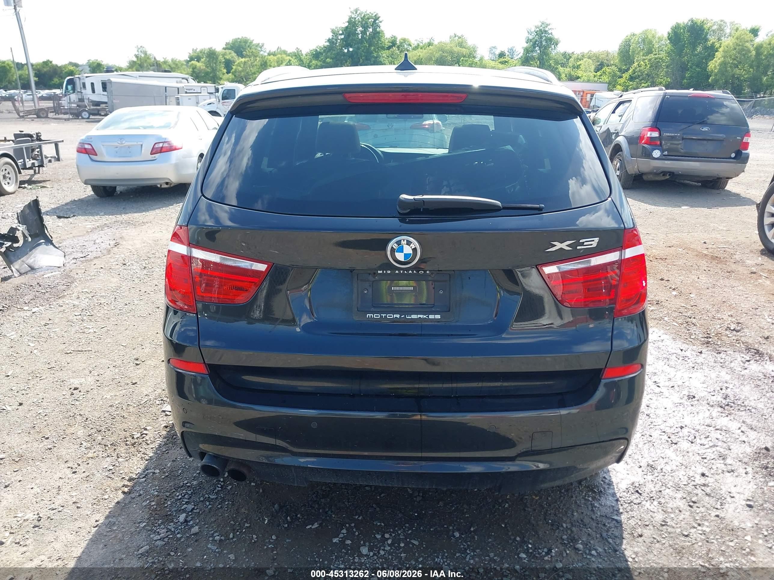 2015 Bmw X3 Xdrive28i Black vin: 5UXWX9C5XF0D47489