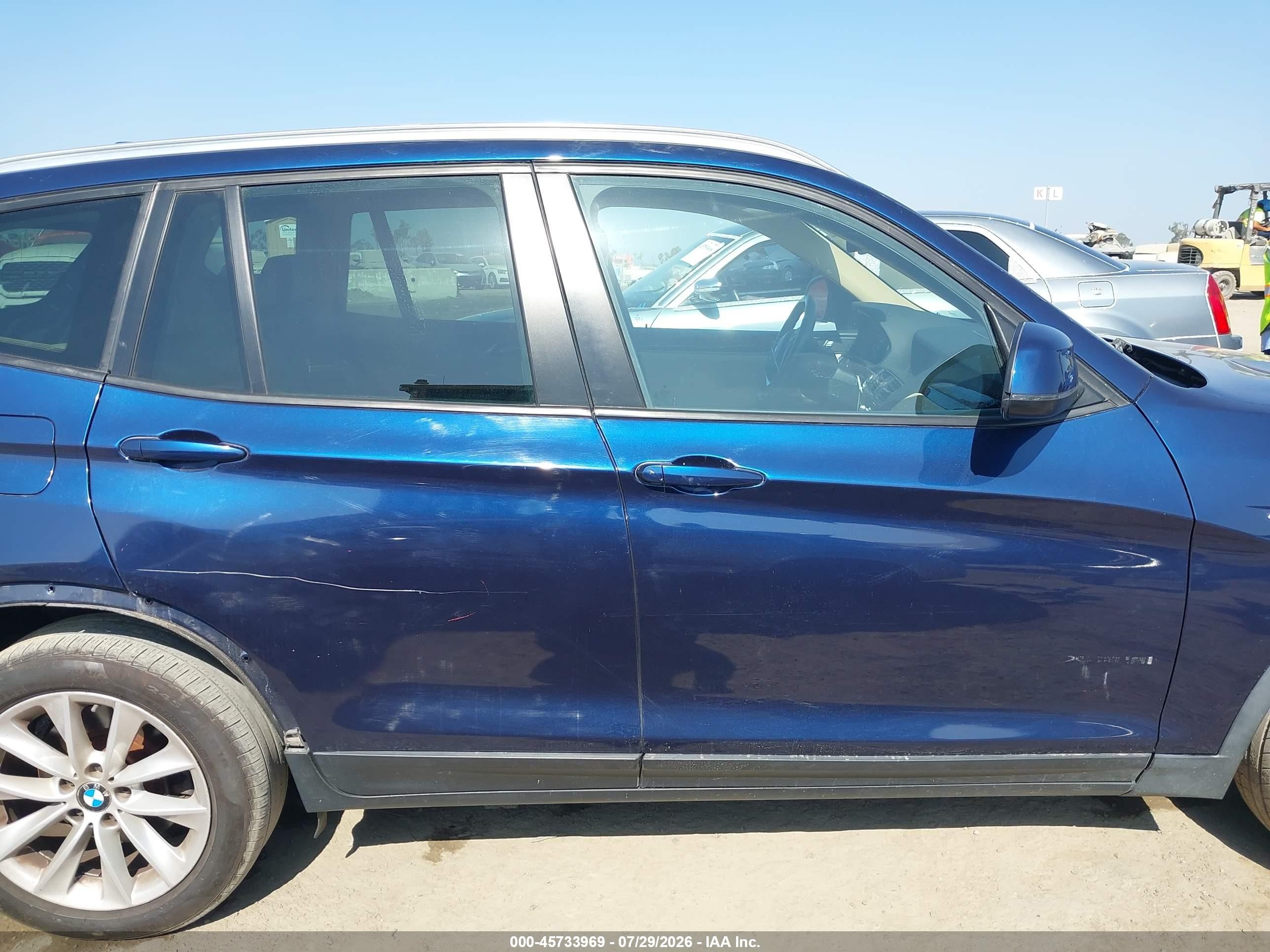 2015 Bmw X3 Xdrive28i Blue vin: 5UXWX9C5XF0D48304