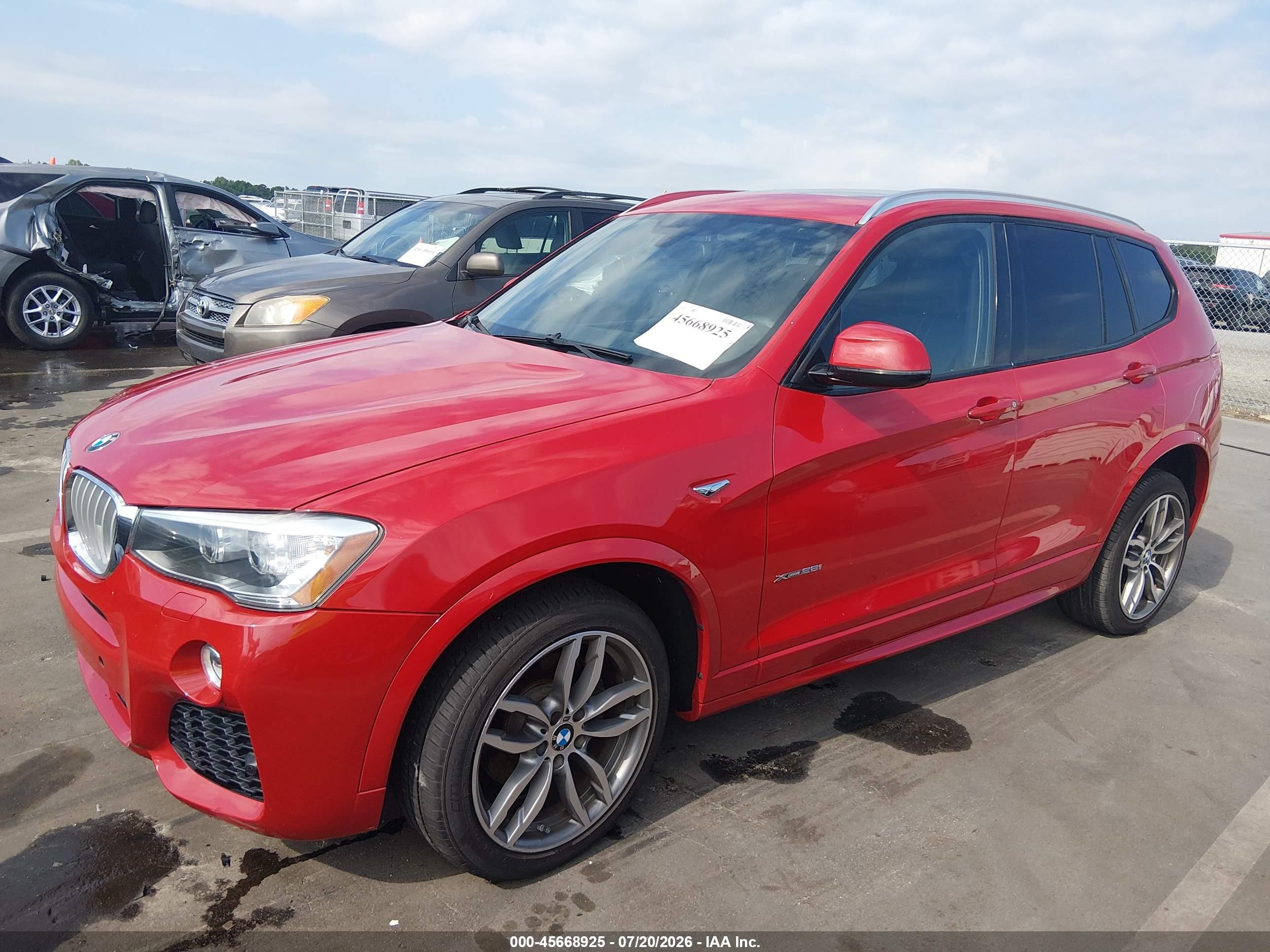 2015 Bmw X3 Xdrive28i Red vin: 5UXWX9C5XF0D57181