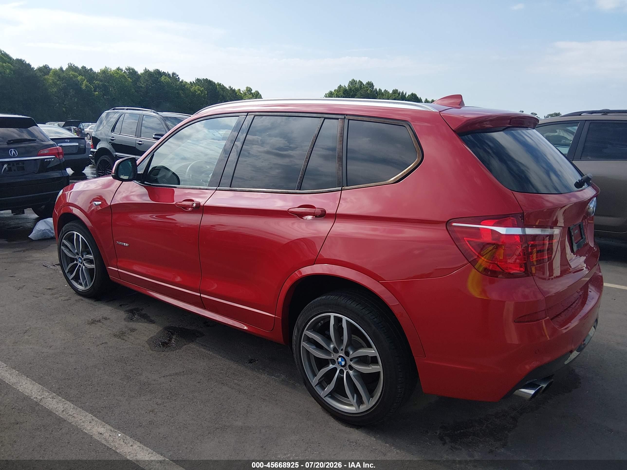 2015 Bmw X3 Xdrive28i Red vin: 5UXWX9C5XF0D57181