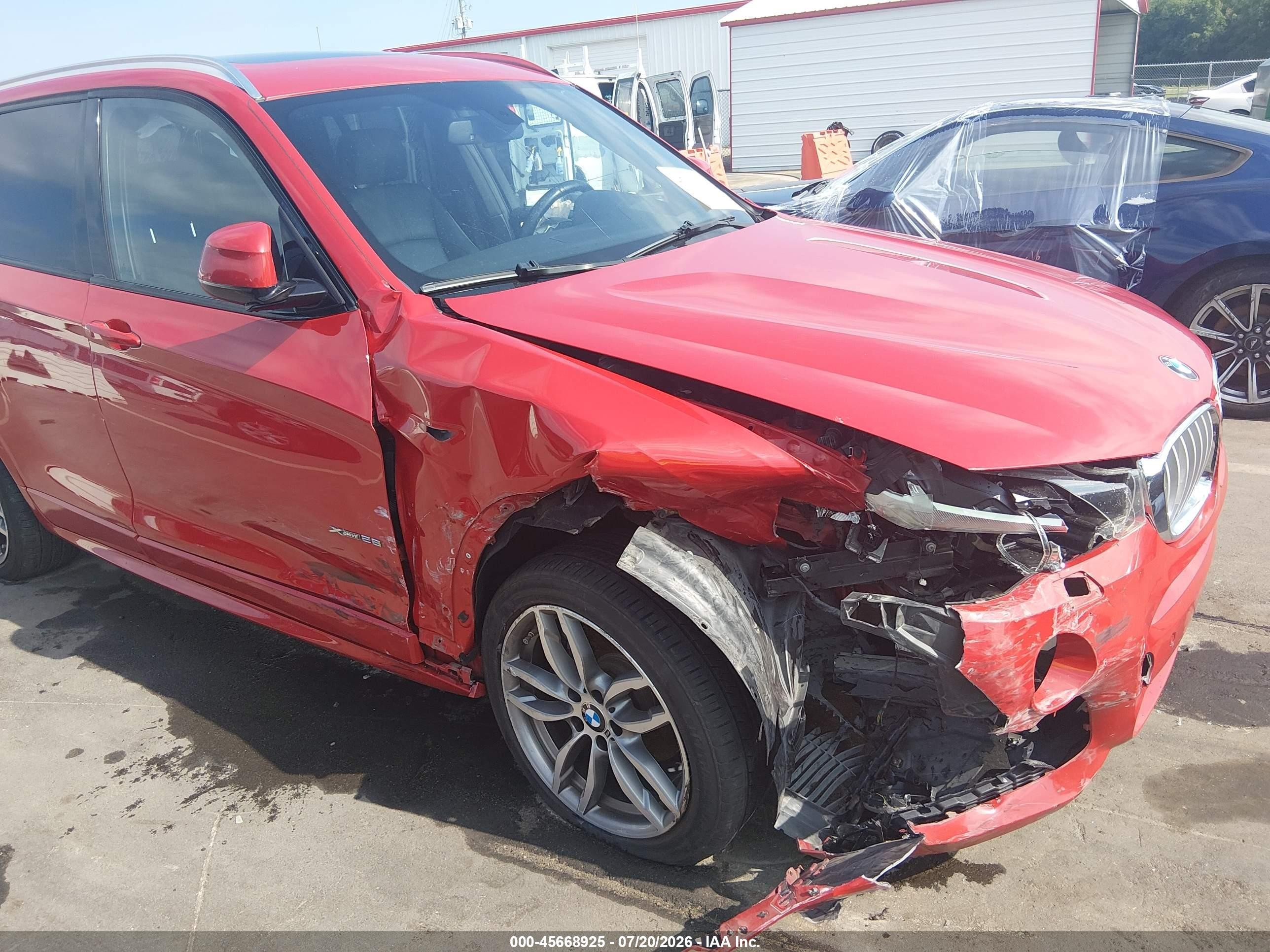 2015 Bmw X3 Xdrive28i Red vin: 5UXWX9C5XF0D57181