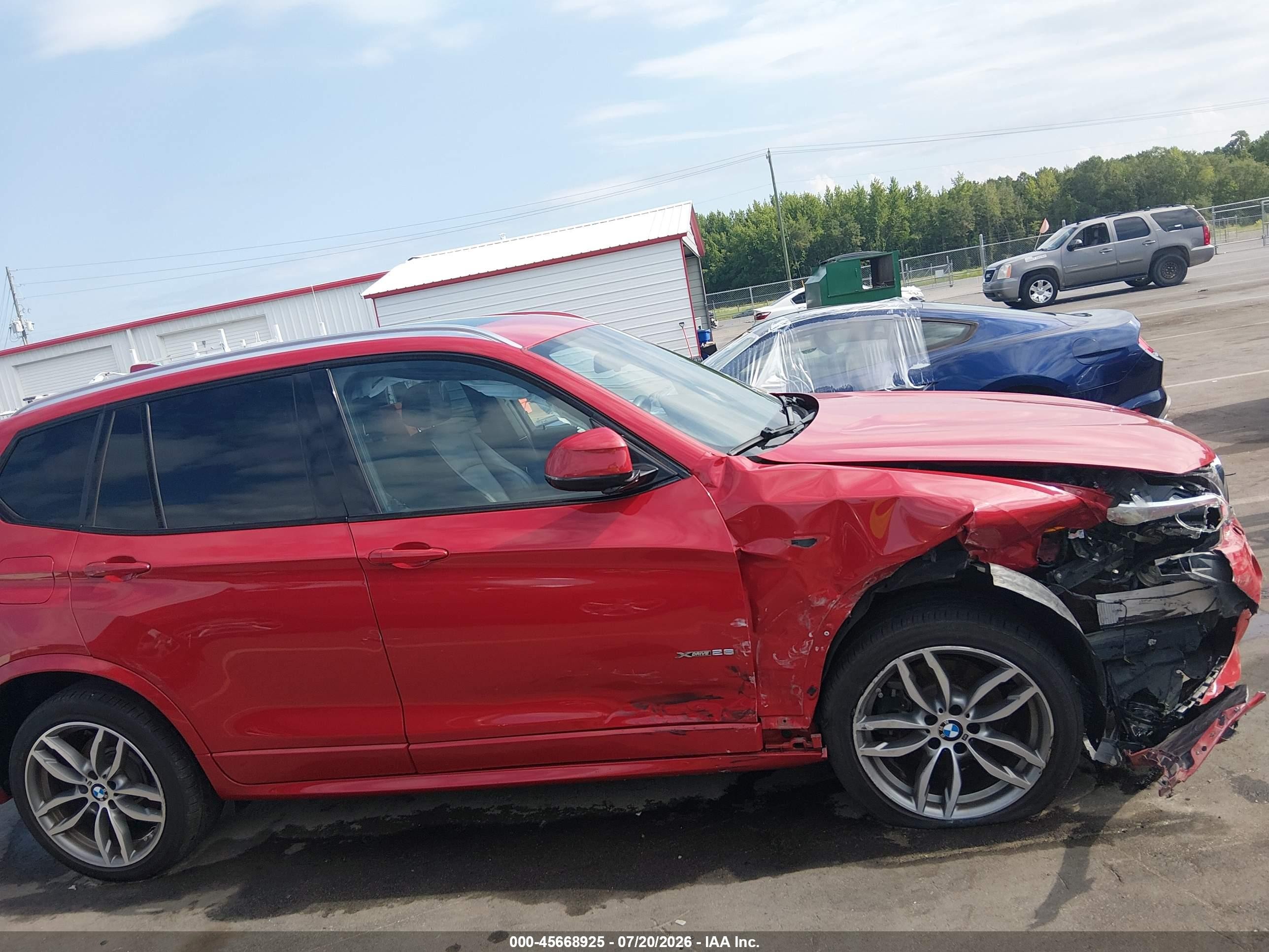 2015 Bmw X3 Xdrive28i Red vin: 5UXWX9C5XF0D57181