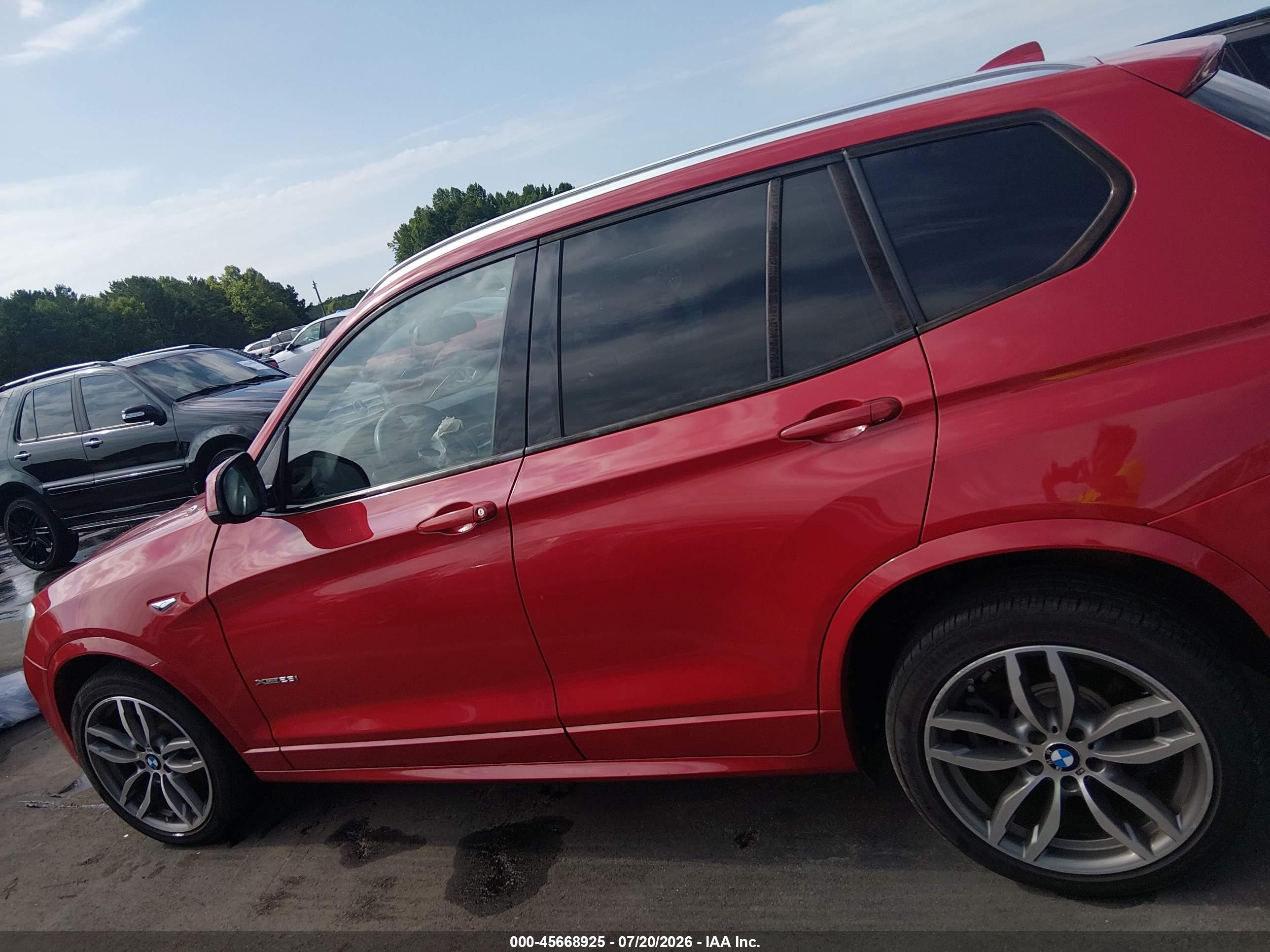 2015 Bmw X3 Xdrive28i Red vin: 5UXWX9C5XF0D57181