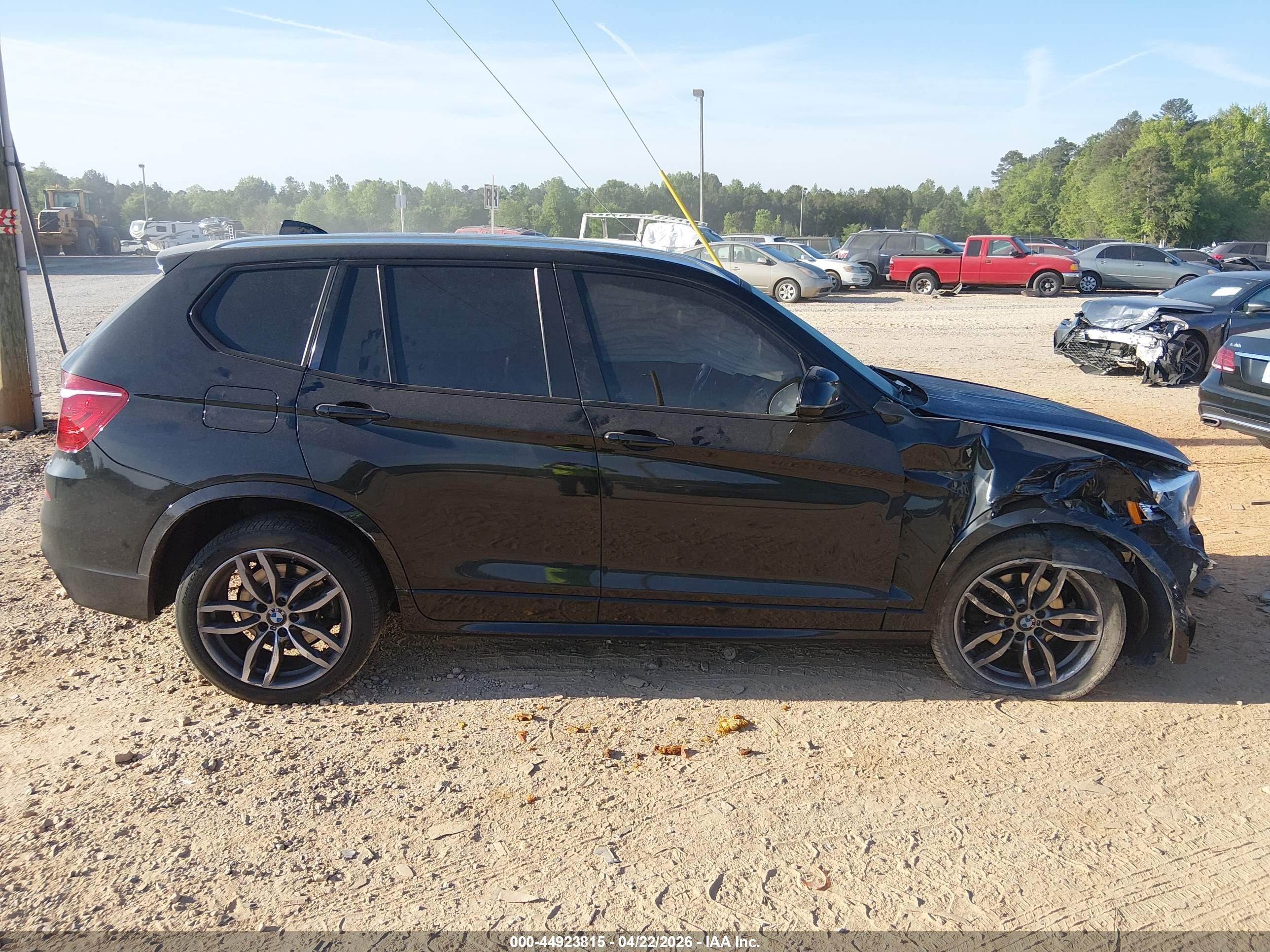 2015 Bmw X3 Xdrive28i Black vin: 5UXWX9C5XF0D59285
