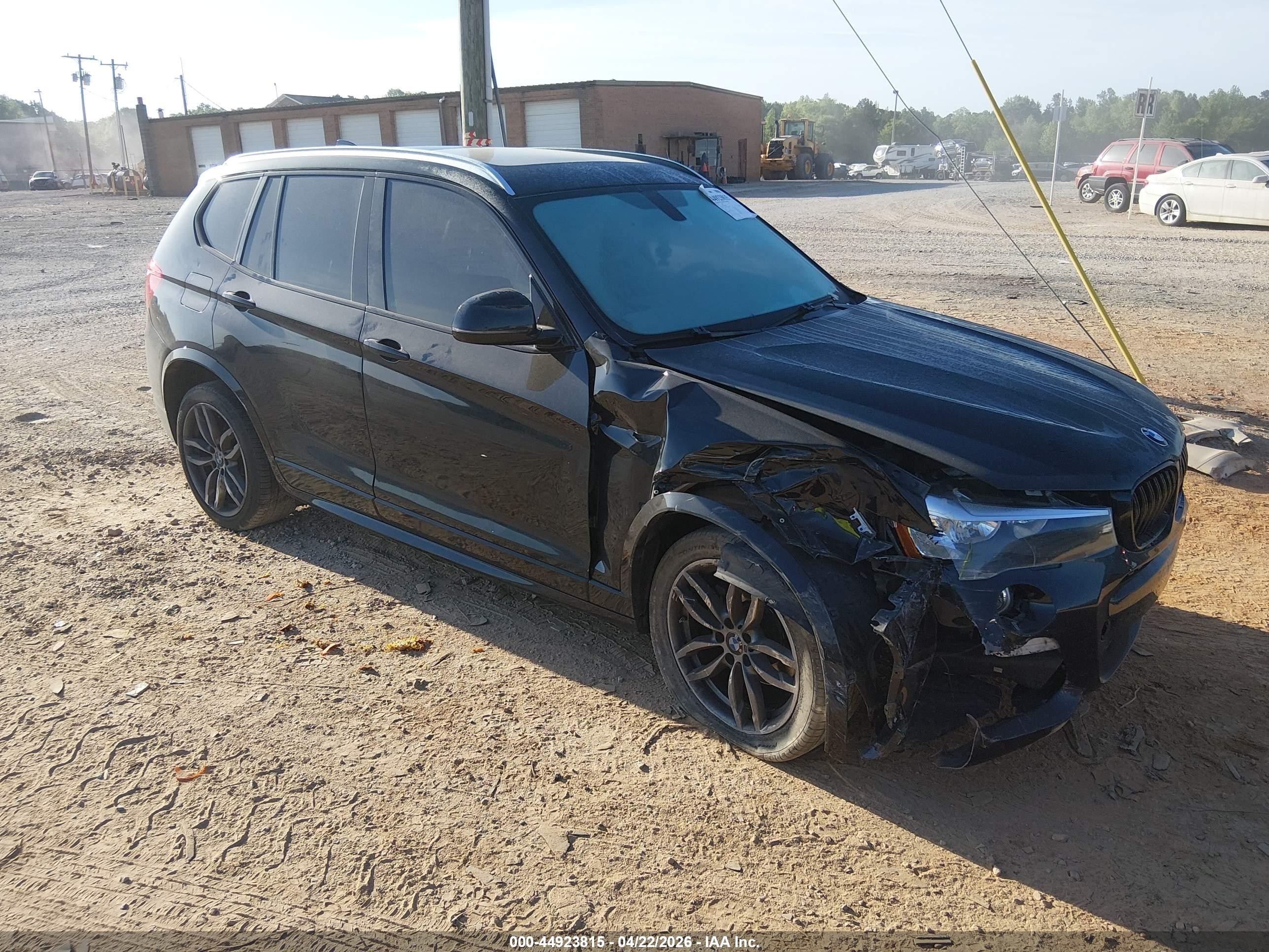 2015 Bmw X3 Xdrive28i Black vin: 5UXWX9C5XF0D59285
