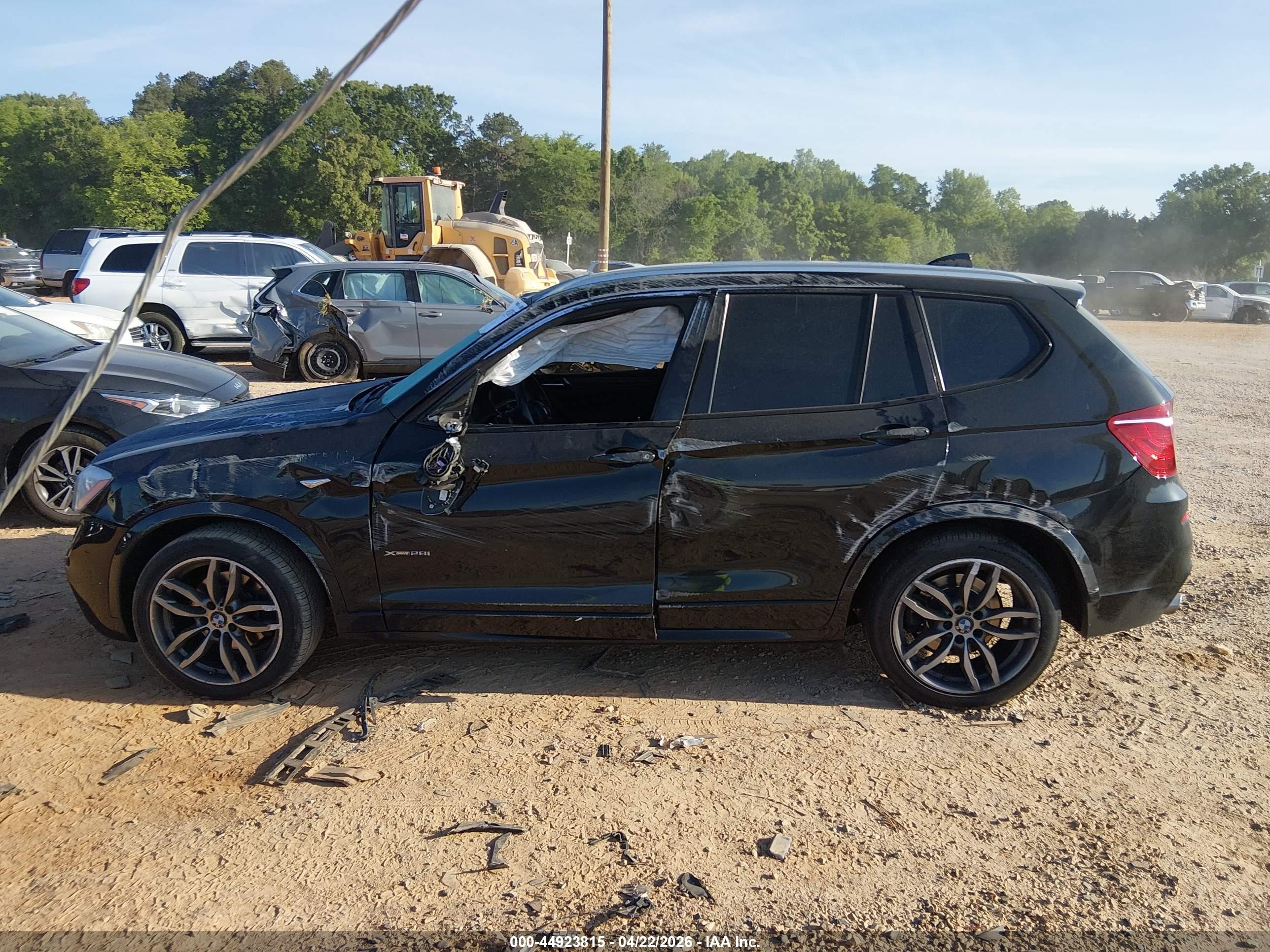 2015 Bmw X3 Xdrive28i Black vin: 5UXWX9C5XF0D59285