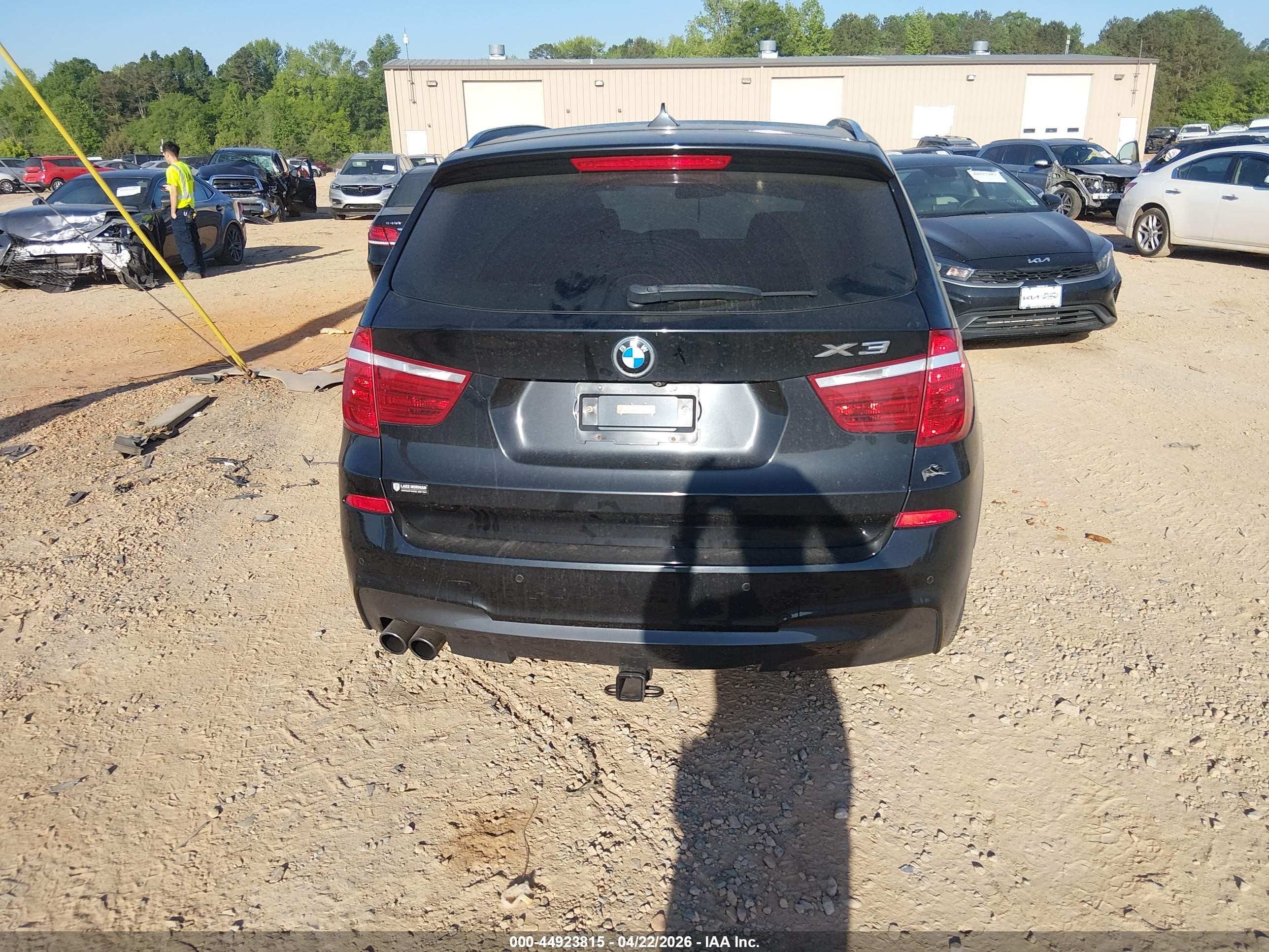 2015 Bmw X3 Xdrive28i Black vin: 5UXWX9C5XF0D59285