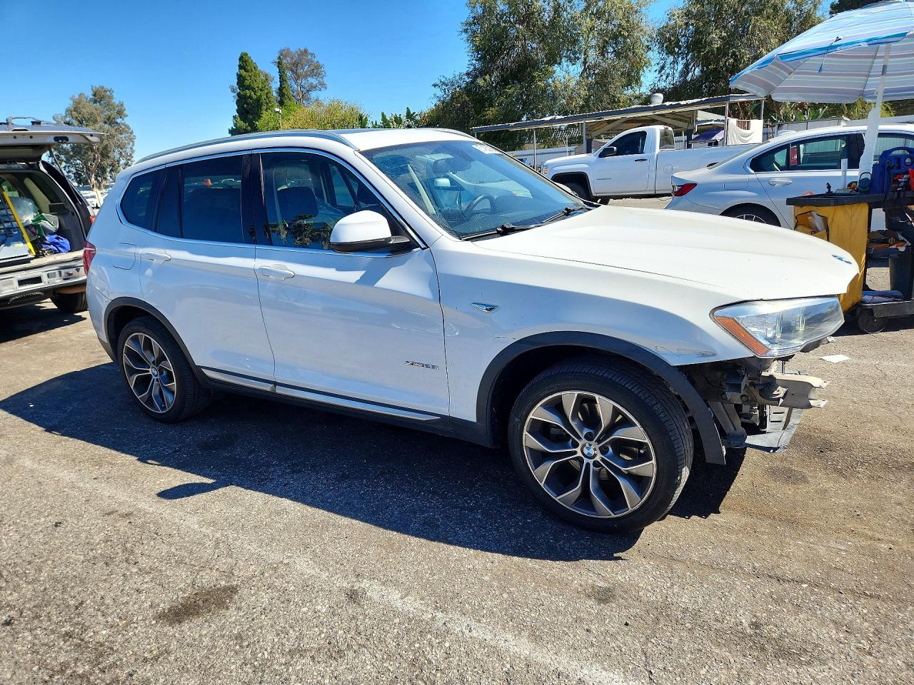 2015 Bmw X3 Xdrive28i White vin: 5UXWX9C5XF0D59528