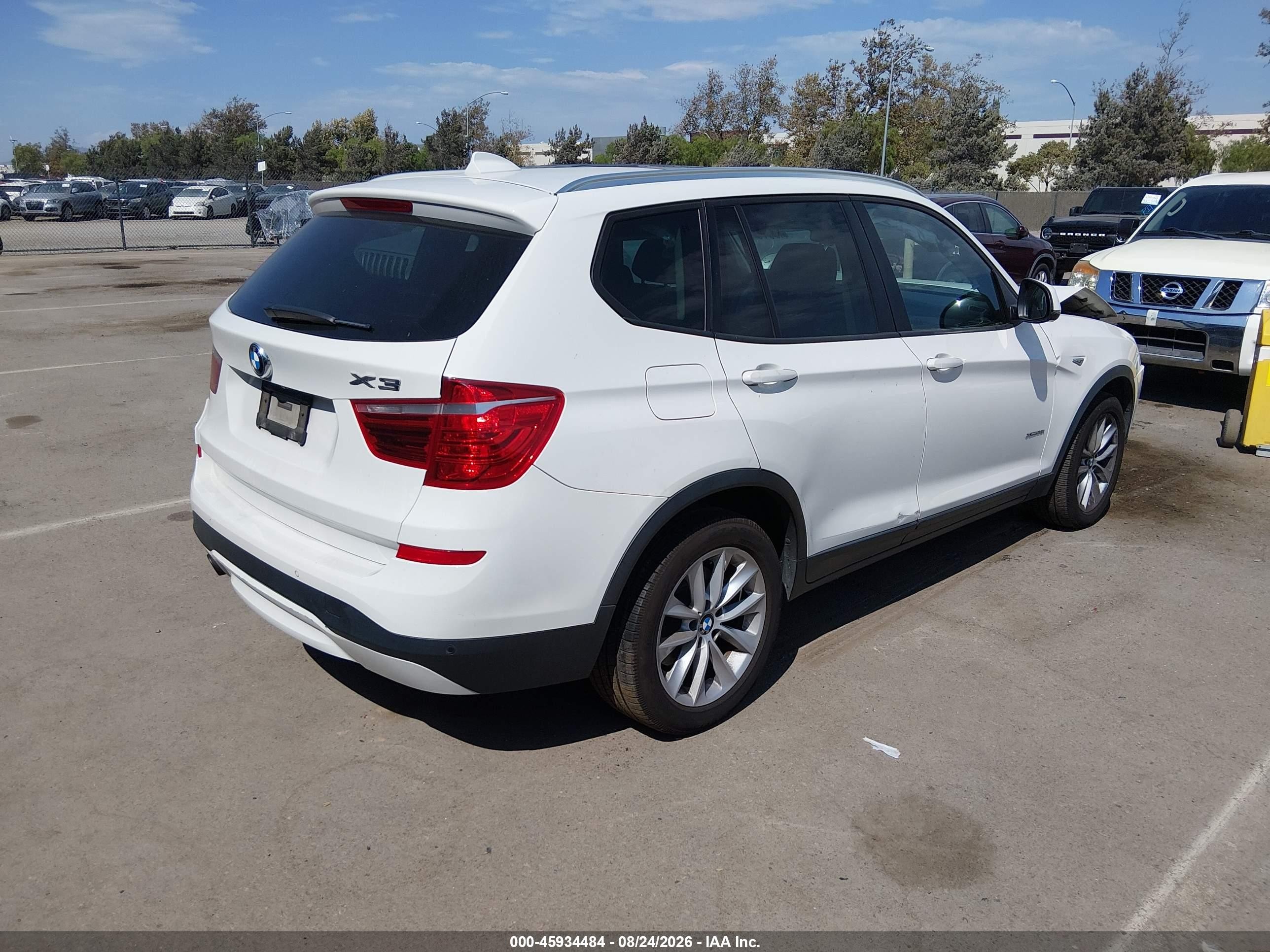 2016 Bmw X3 Xdrive28i Белый vin: 5UXWX9C5XG0D67307