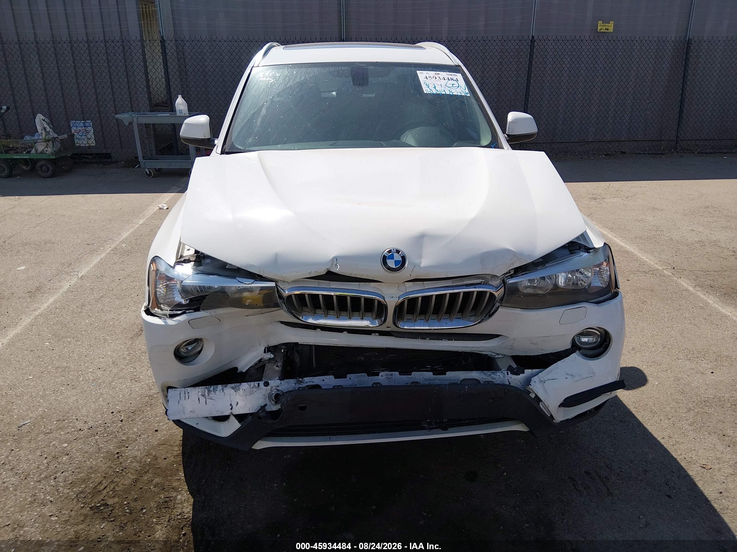 2016 Bmw X3 Xdrive28i Белый vin: 5UXWX9C5XG0D67307