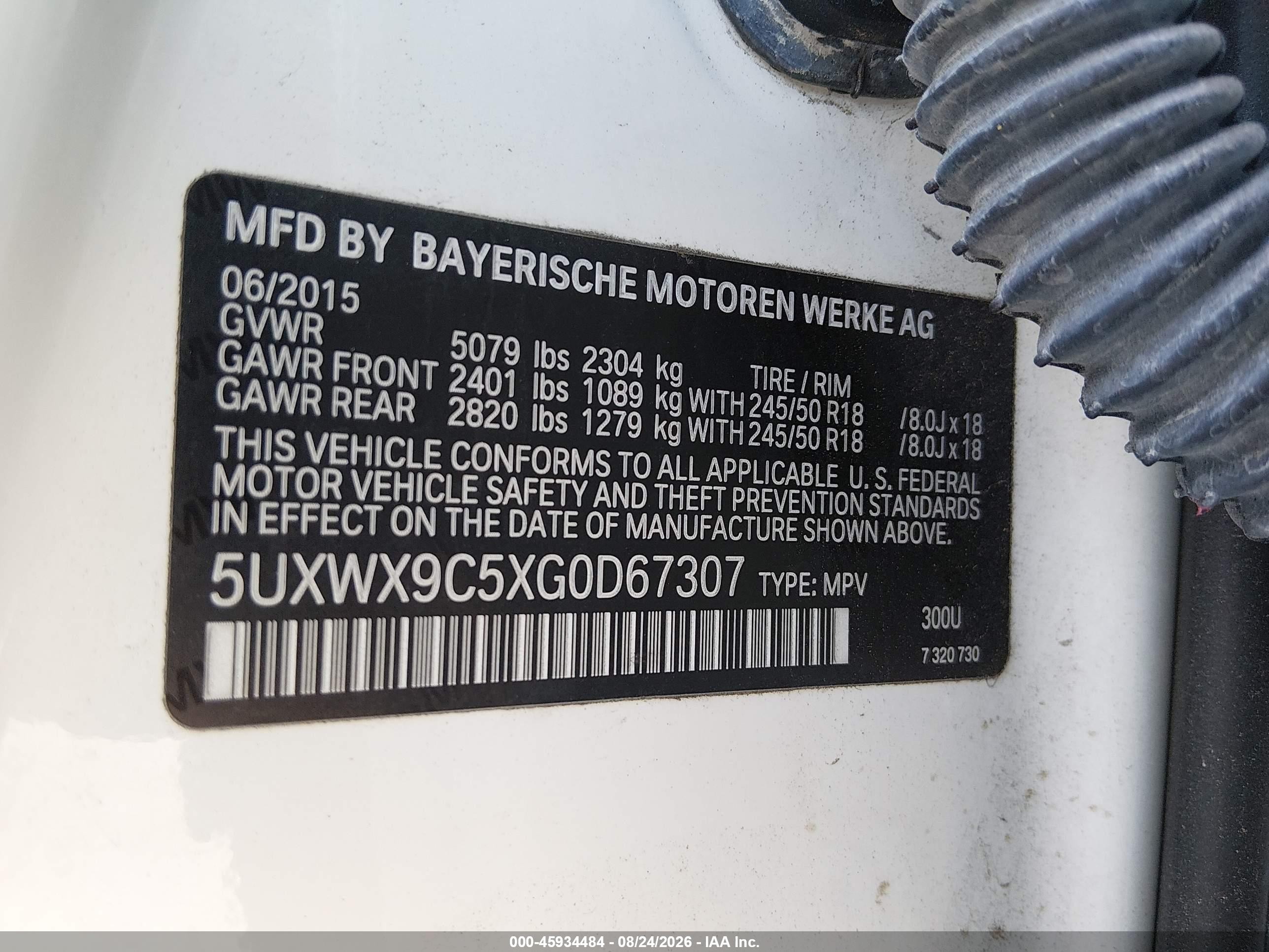 2016 Bmw X3 Xdrive28i Белый vin: 5UXWX9C5XG0D67307