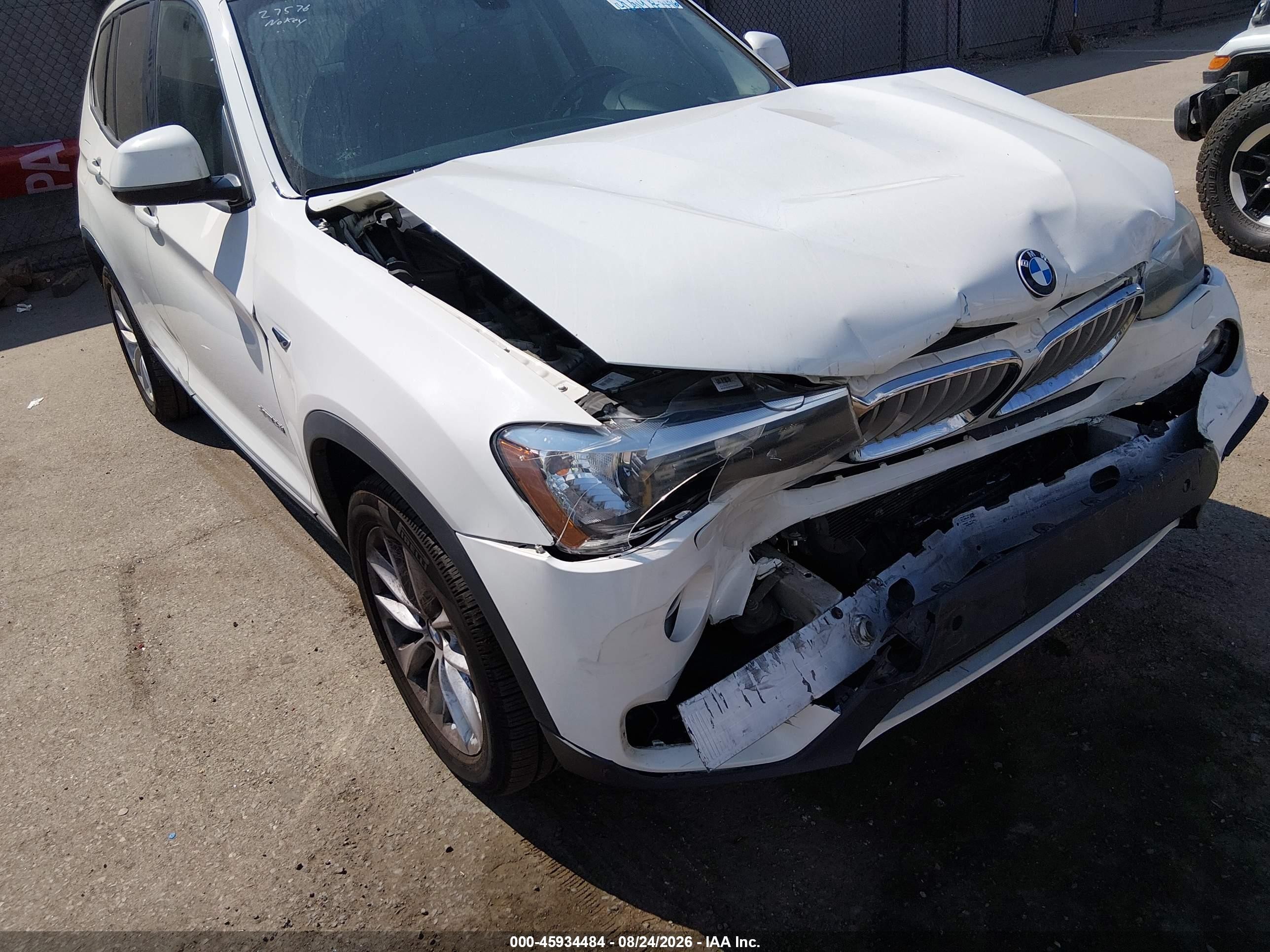 2016 Bmw X3 Xdrive28i Белый vin: 5UXWX9C5XG0D67307