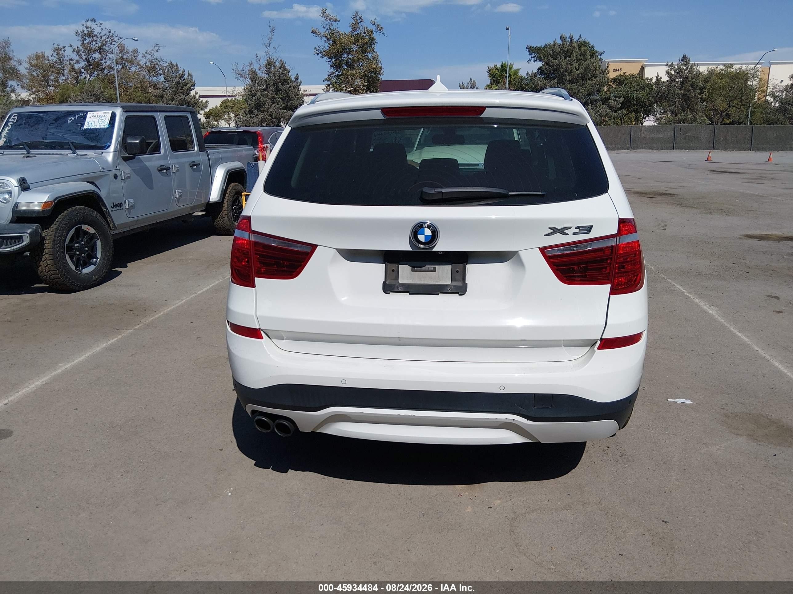 2016 Bmw X3 Xdrive28i Белый vin: 5UXWX9C5XG0D67307