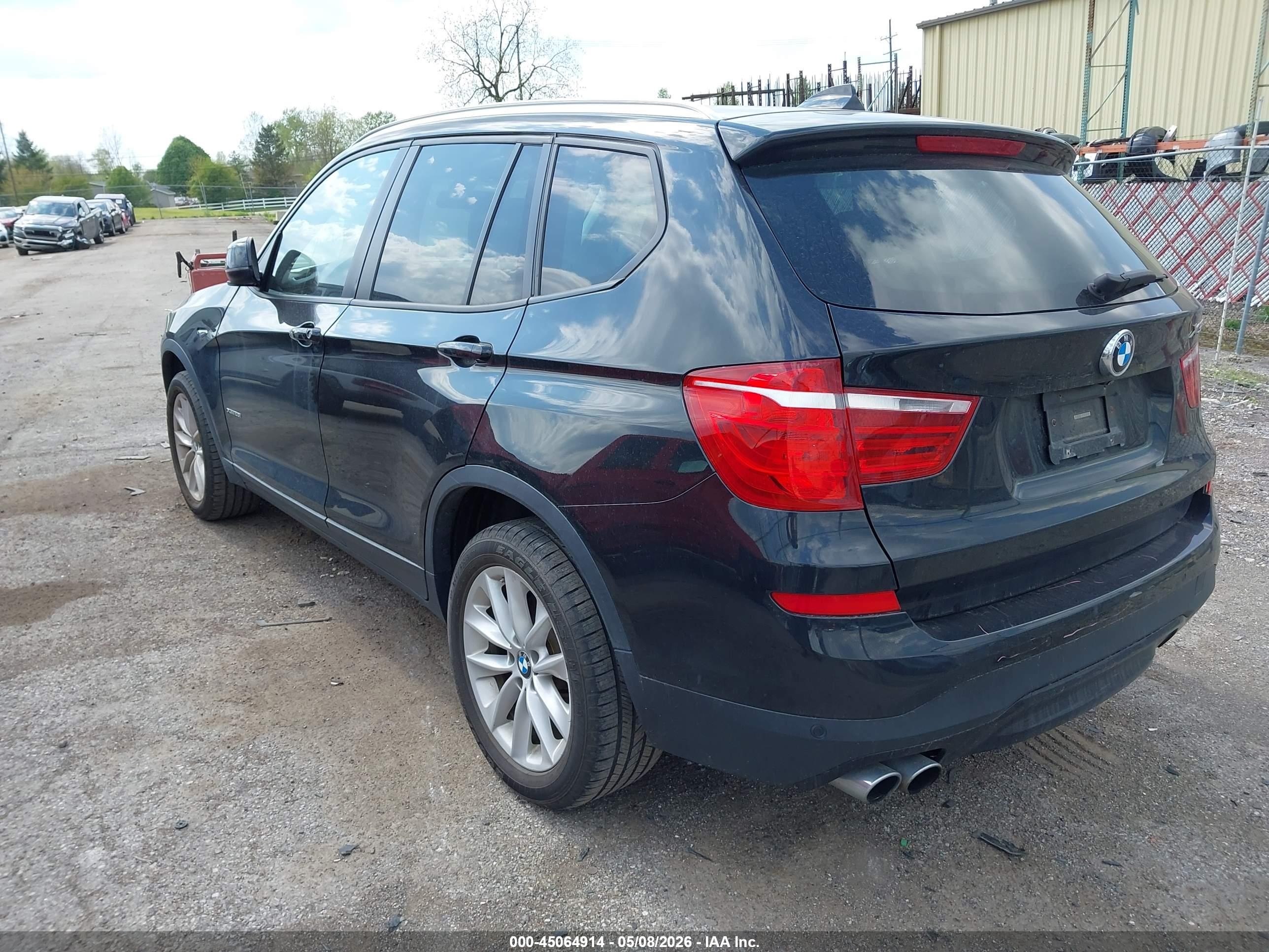 2017 Bmw X3 Xdrive28i Черный vin: 5UXWX9C5XH0T09146