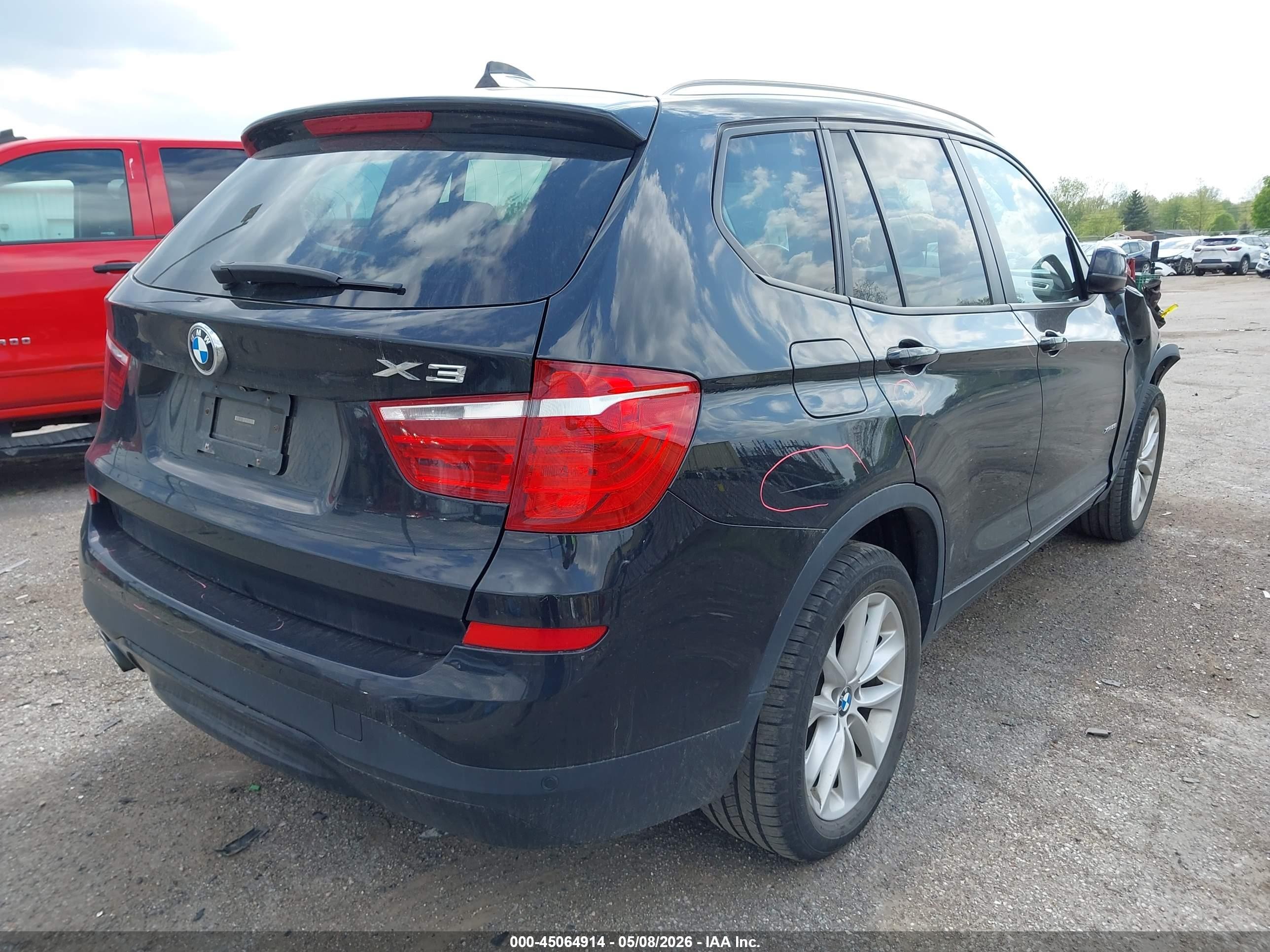2017 Bmw X3 Xdrive28i Черный vin: 5UXWX9C5XH0T09146