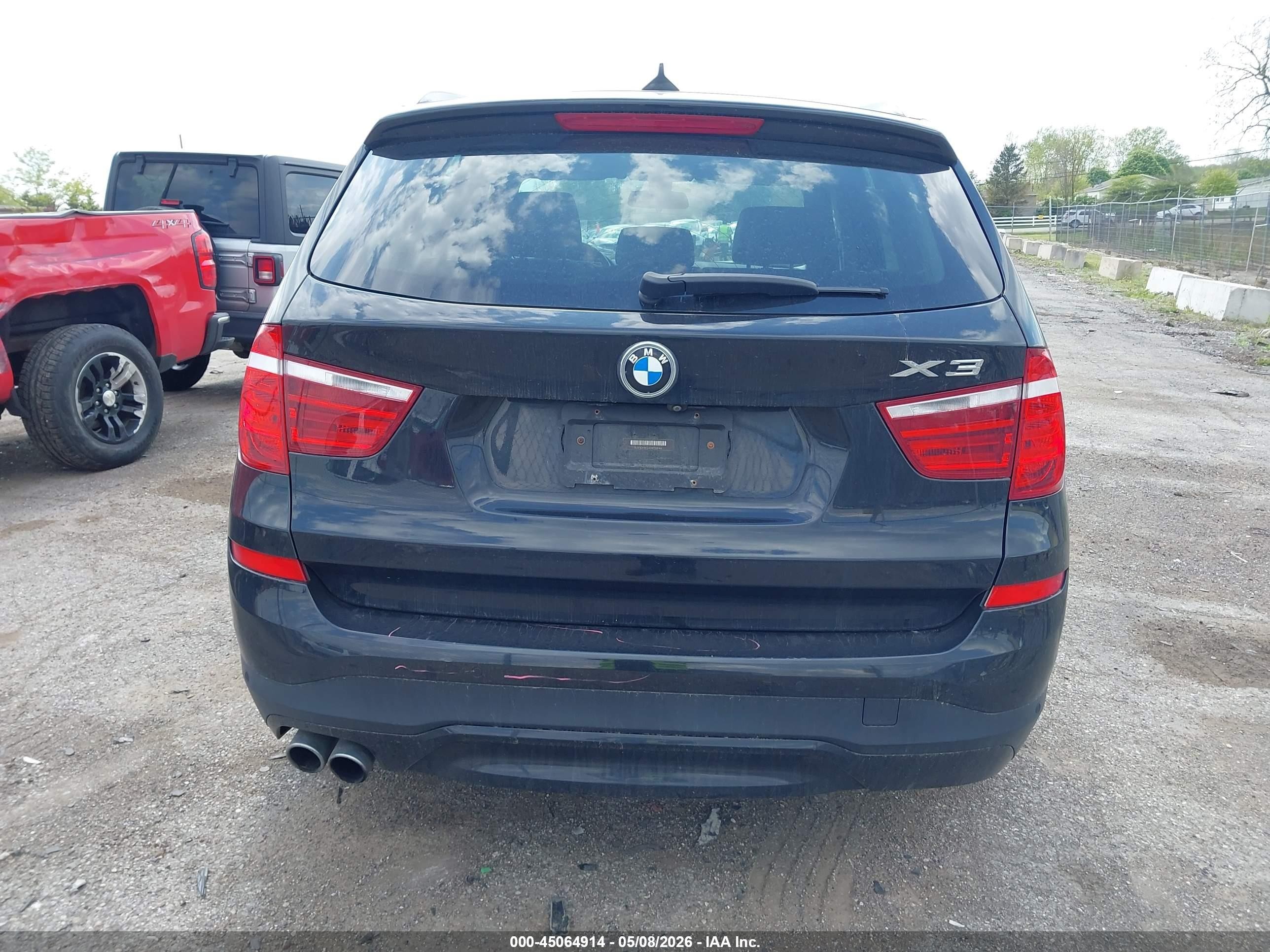 2017 Bmw X3 Xdrive28i Черный vin: 5UXWX9C5XH0T09146