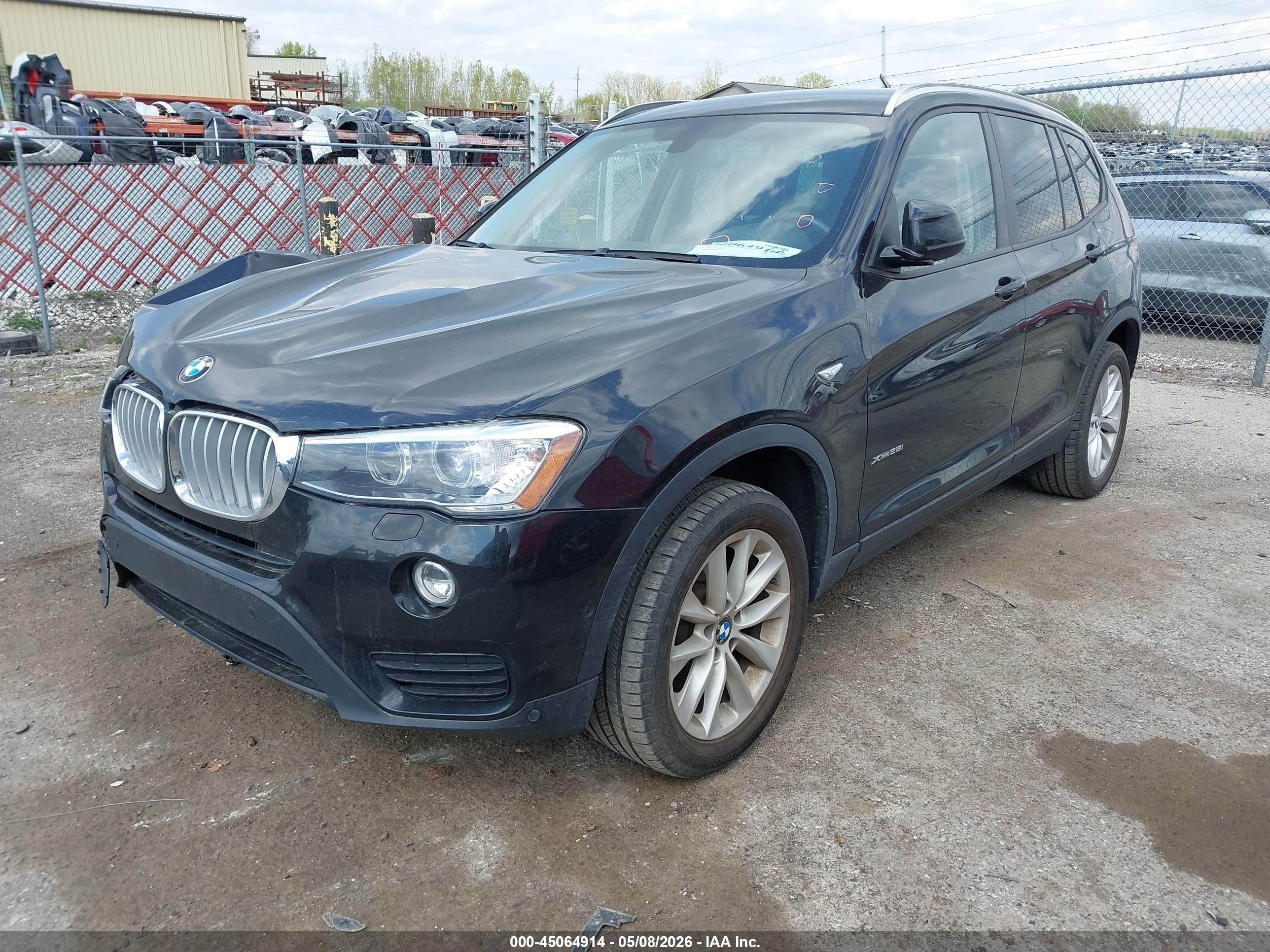 2017 Bmw X3 Xdrive28i Черный vin: 5UXWX9C5XH0T09146
