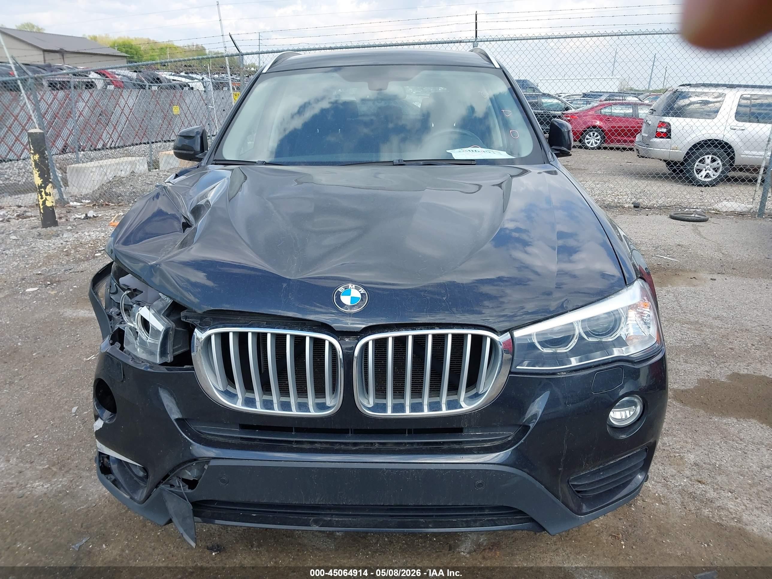 2017 Bmw X3 Xdrive28i Черный vin: 5UXWX9C5XH0T09146