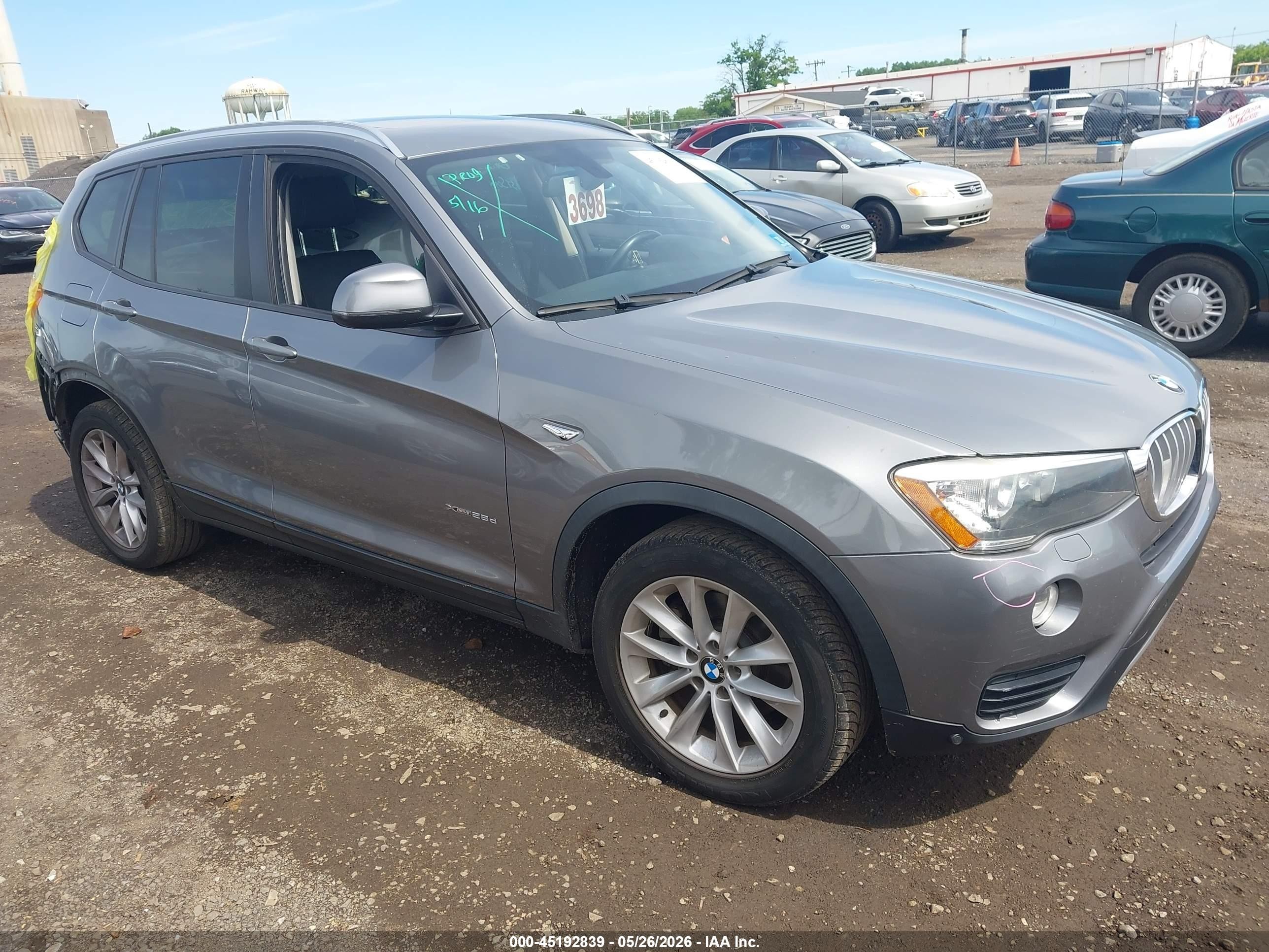2015 Bmw X3 Xdrive28d Gray vin: 5UXWY3C50F0E95595