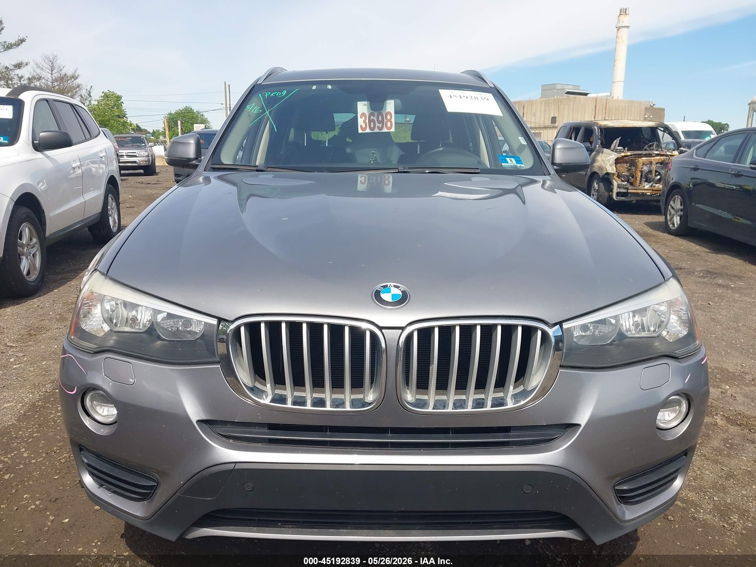 2015 Bmw X3 Xdrive28d Gray vin: 5UXWY3C50F0E95595