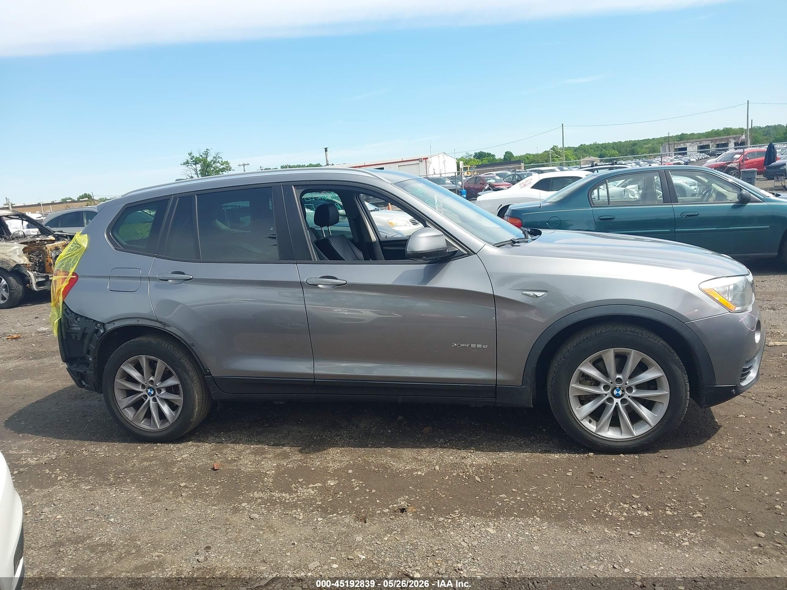 2015 Bmw X3 Xdrive28d Gray vin: 5UXWY3C50F0E95595