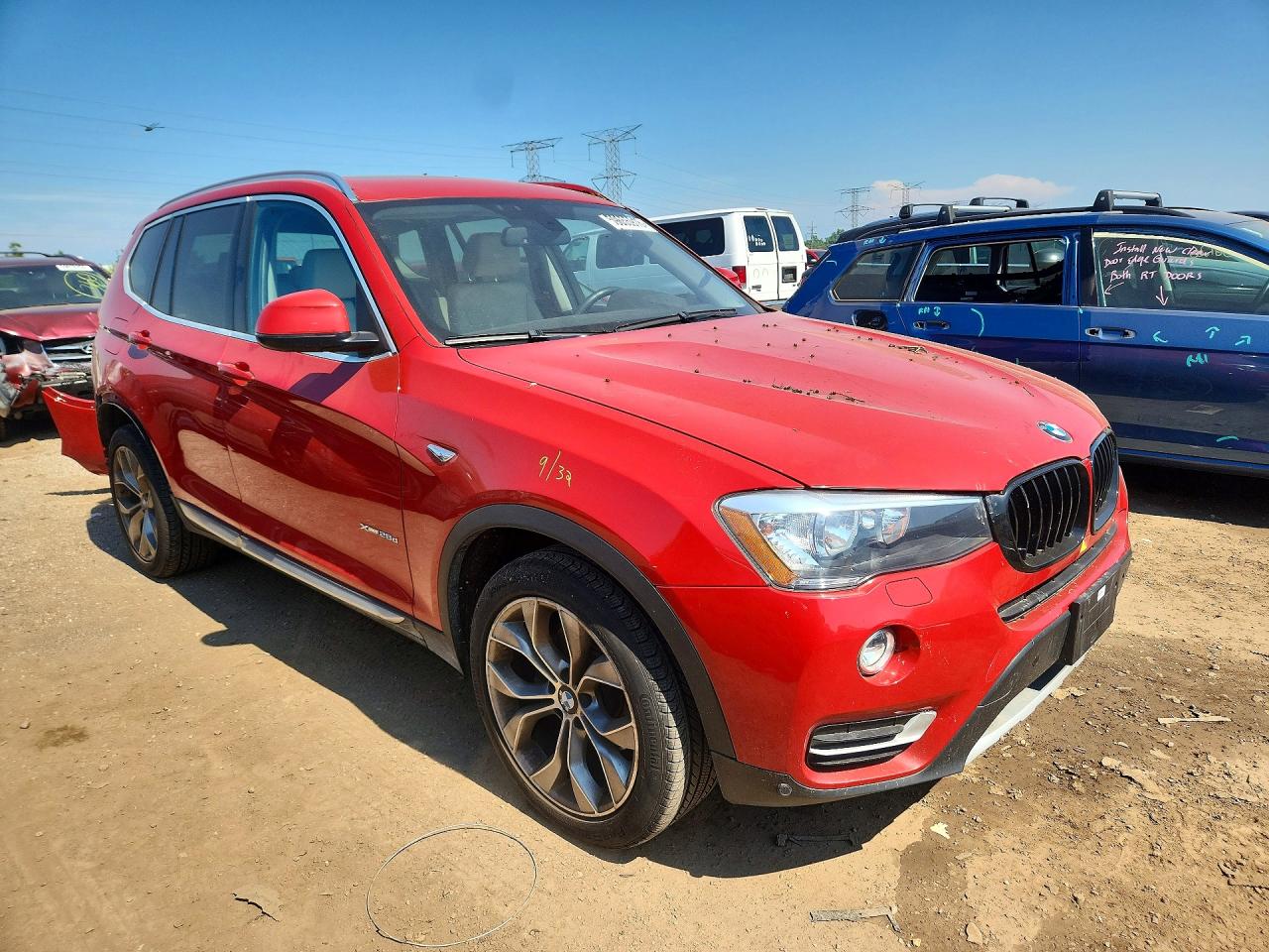 2015 Bmw X3 Xdrive28d Red vin: 5UXWY3C54F0E97530