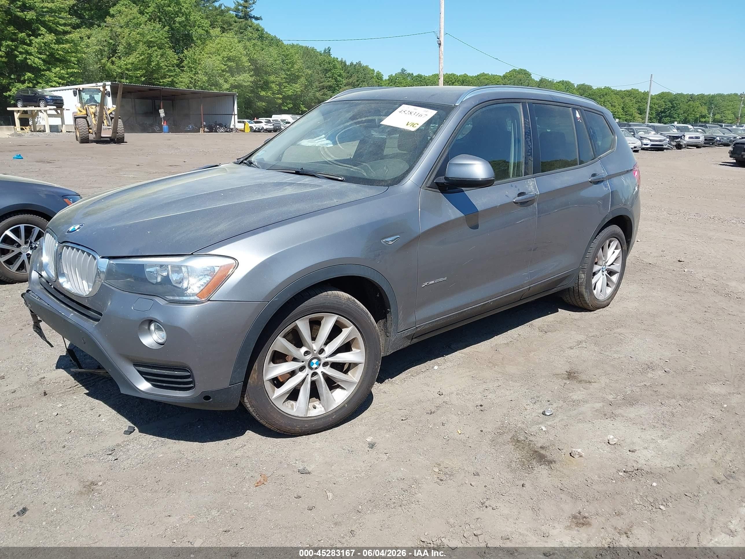 2015 Bmw X3 Xdrive28d Silver vin: 5UXWY3C55F0E97553