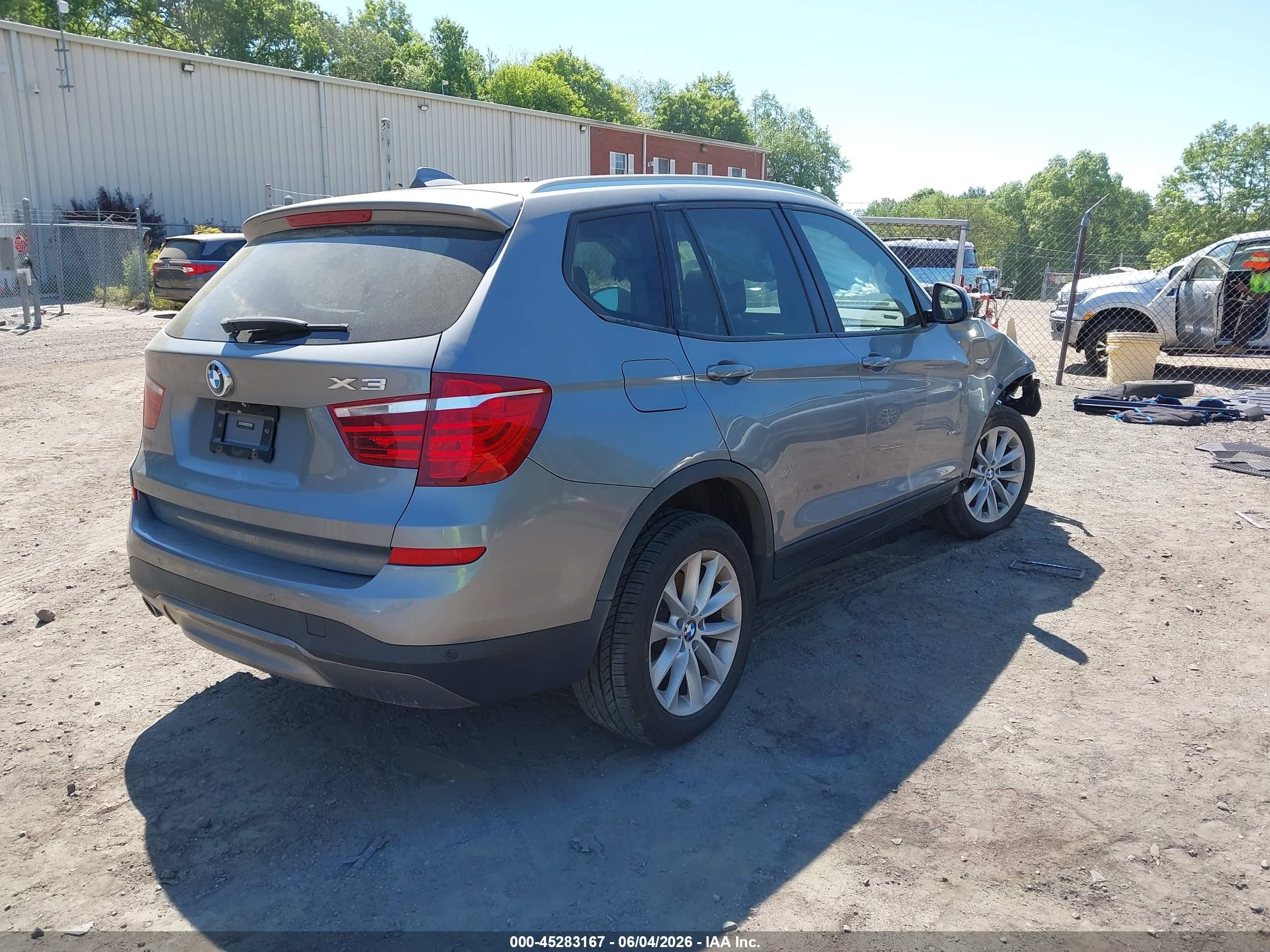 2015 Bmw X3 Xdrive28d Silver vin: 5UXWY3C55F0E97553