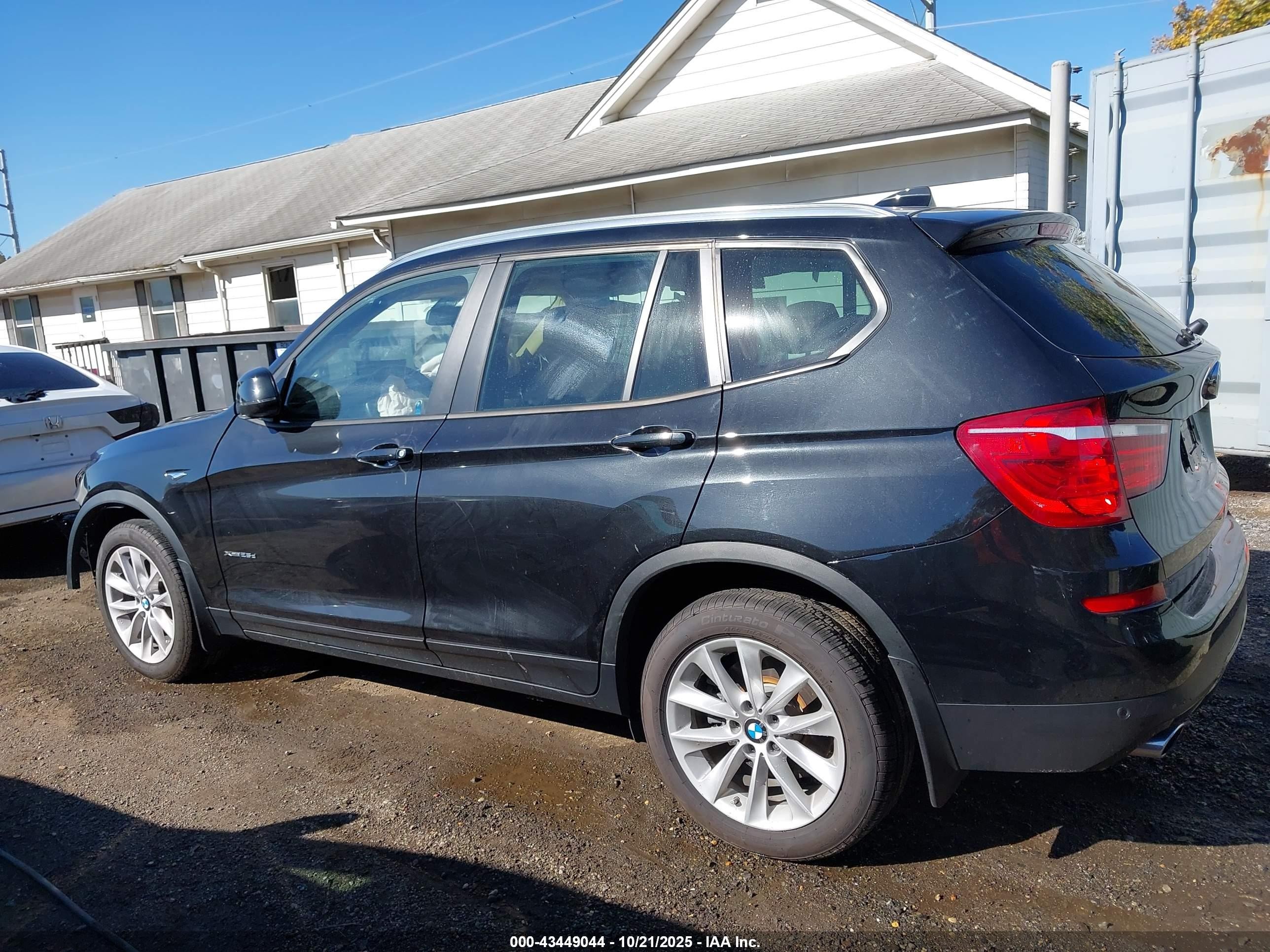 2015 Bmw X3 Xdrive28d Black vin: 5UXWY3C58F0E97837