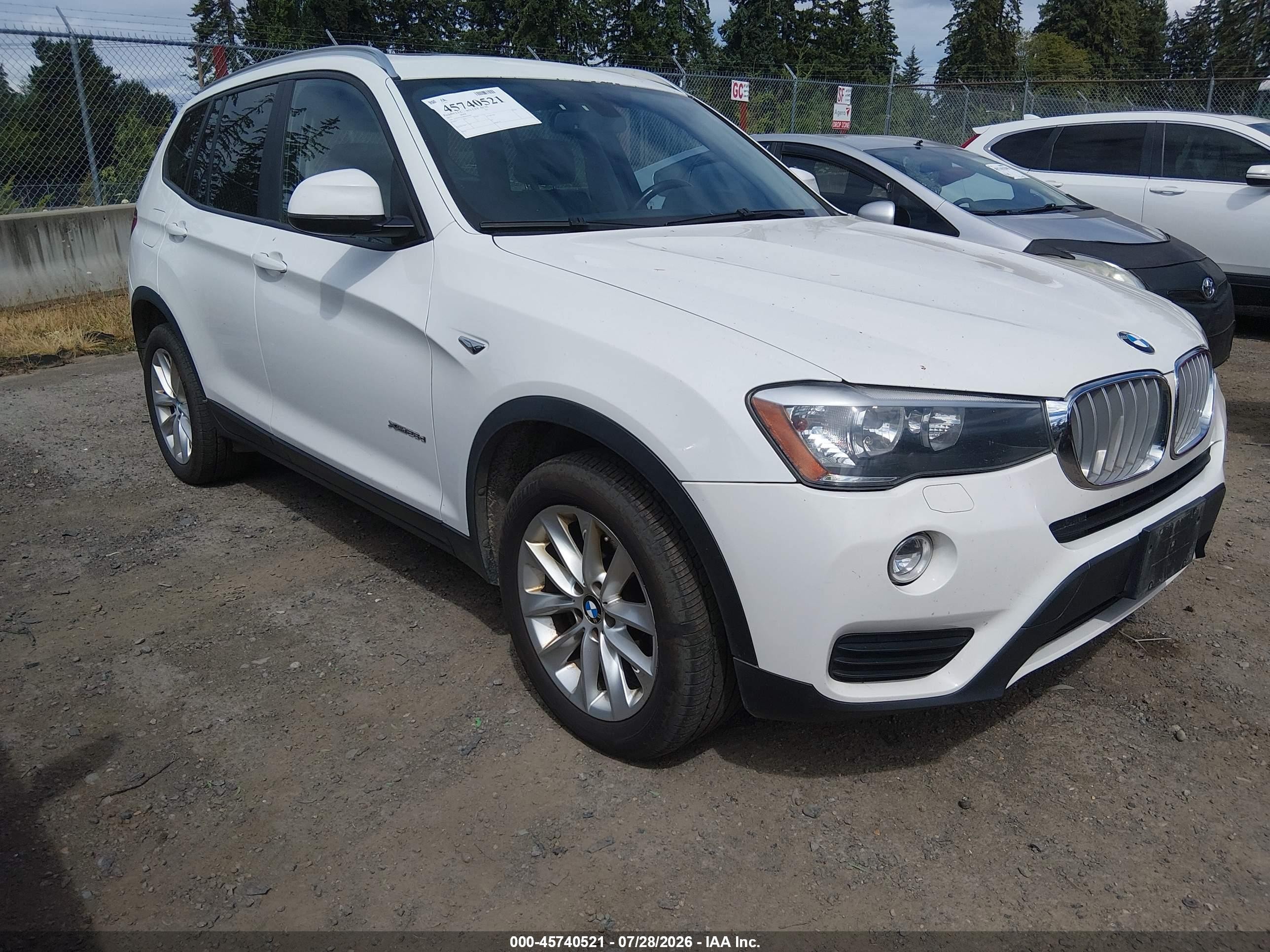 2015 Bmw X3 Xdrive28d White vin: 5UXWY3C59F0E95367