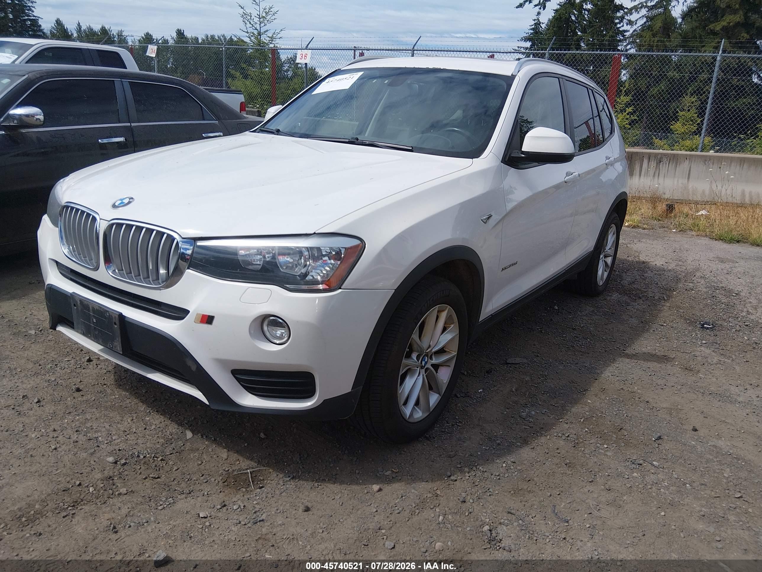 2015 Bmw X3 Xdrive28d White vin: 5UXWY3C59F0E95367
