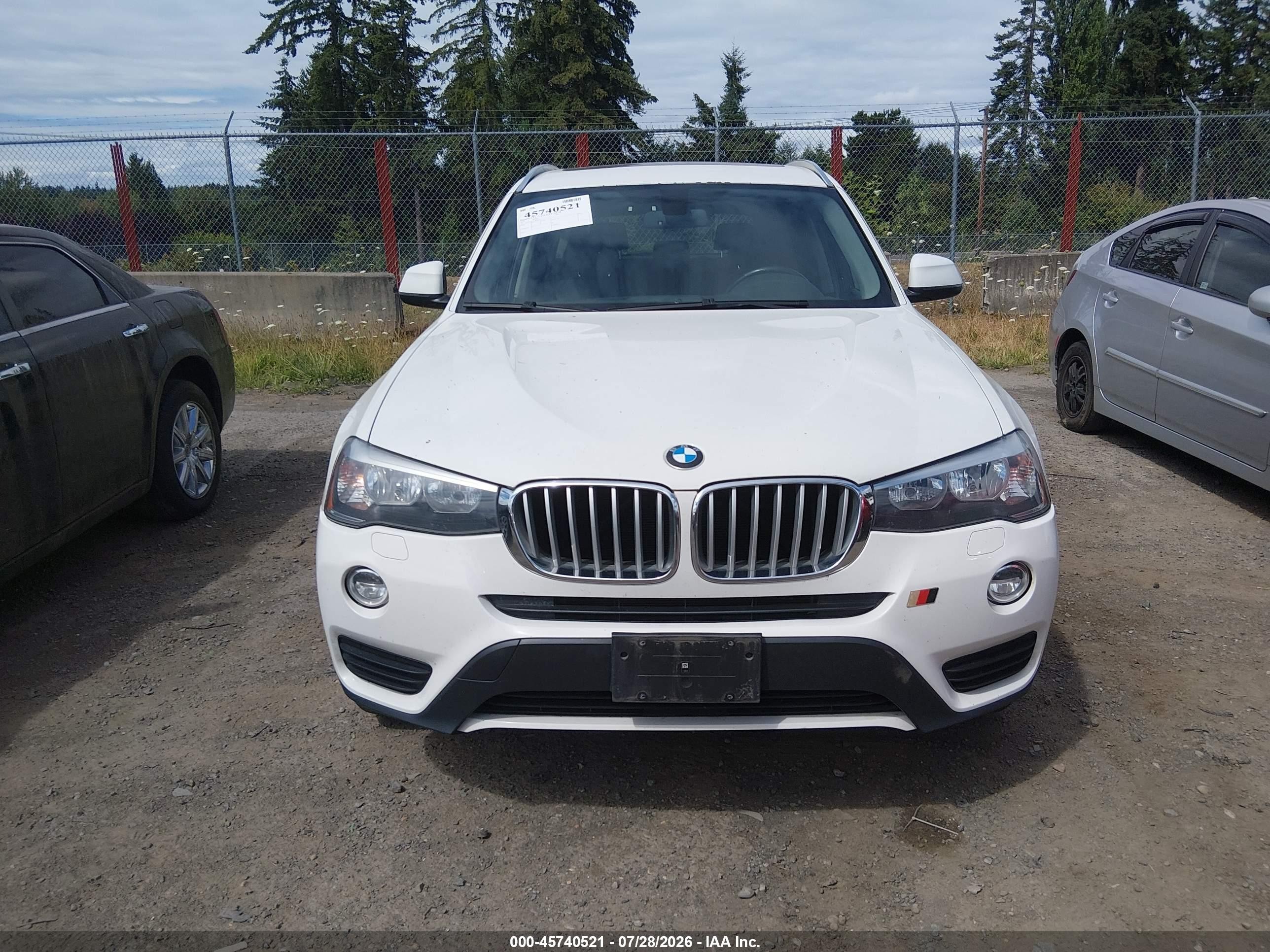 2015 Bmw X3 Xdrive28d White vin: 5UXWY3C59F0E95367