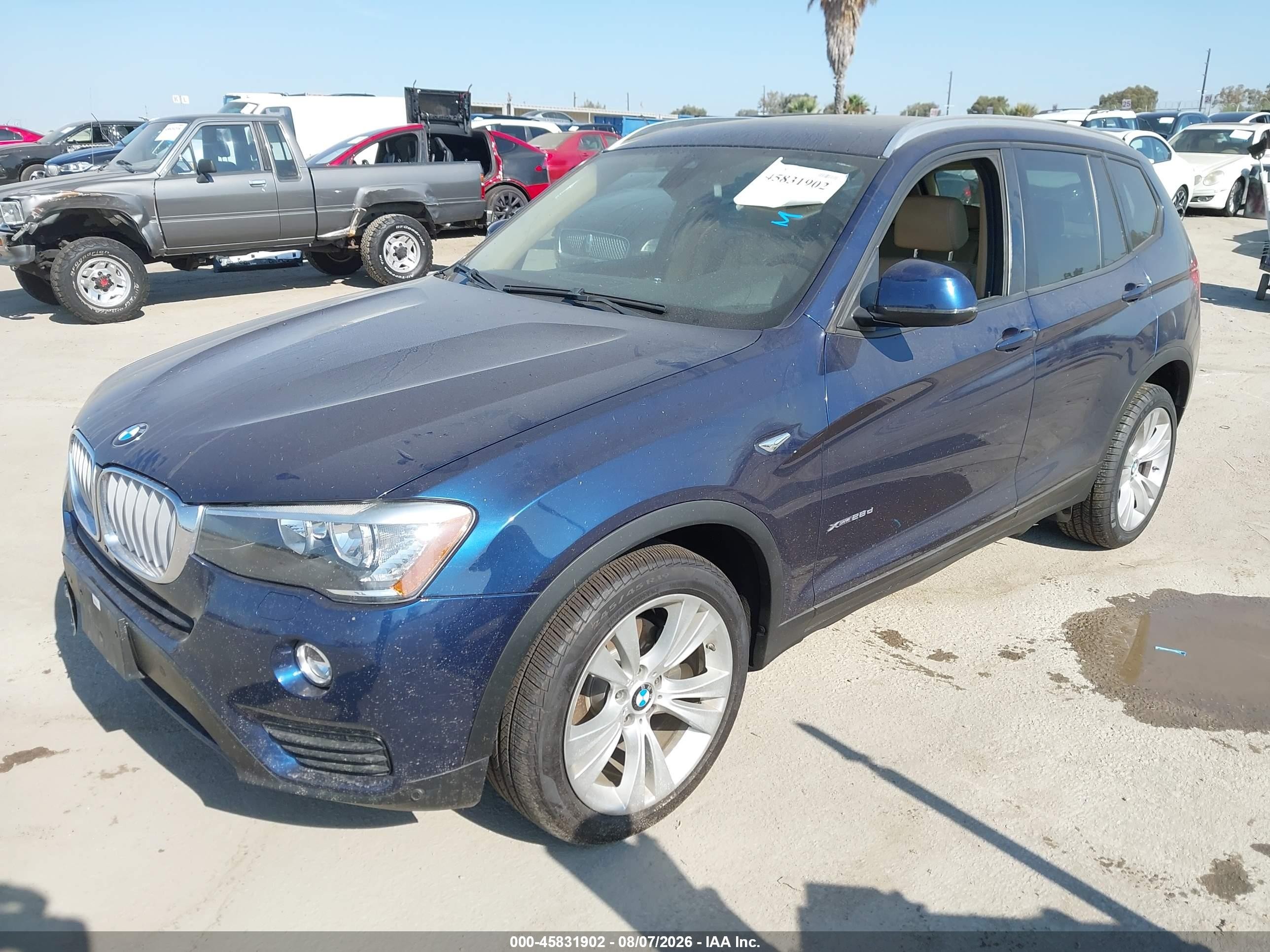 2015 Bmw X3 Xdrive28d Dark Blue vin: 5UXWY3C5XF0E97242