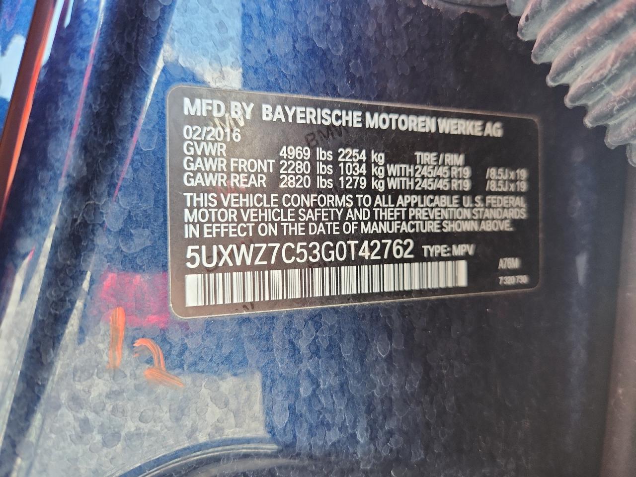 2016 Bmw X3 Sdrive28i Blue vin: 5UXWZ7C53G0T42762