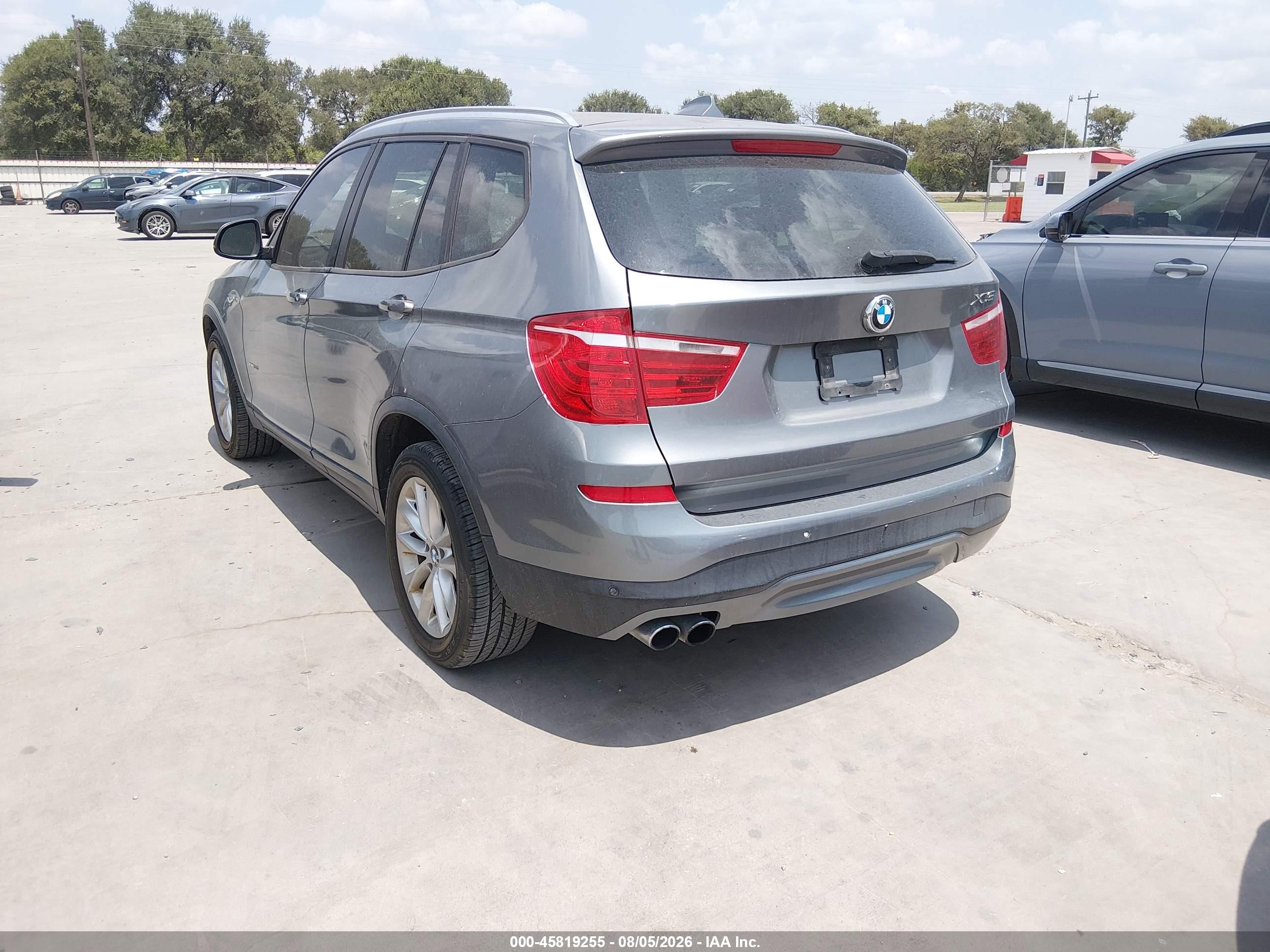 2015 Bmw X3 Sdrive28i Gray vin: 5UXWZ7C56F0F75536