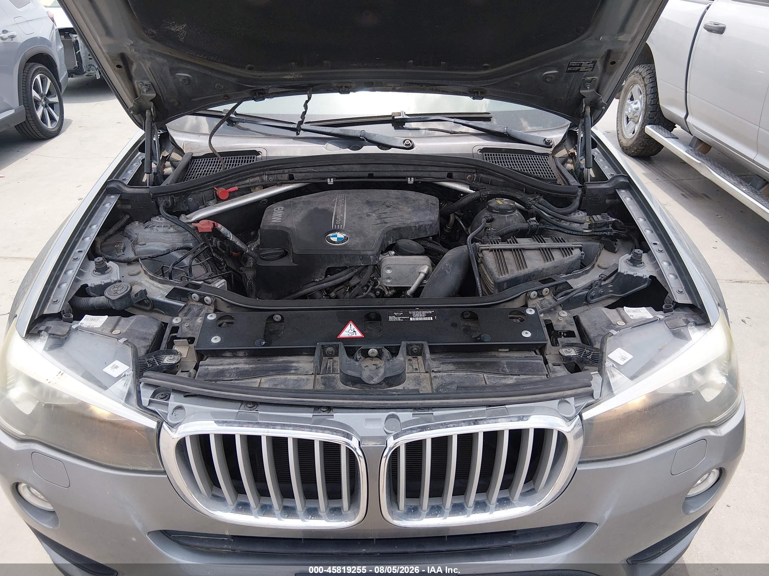 2015 Bmw X3 Sdrive28i Gray vin: 5UXWZ7C56F0F75536