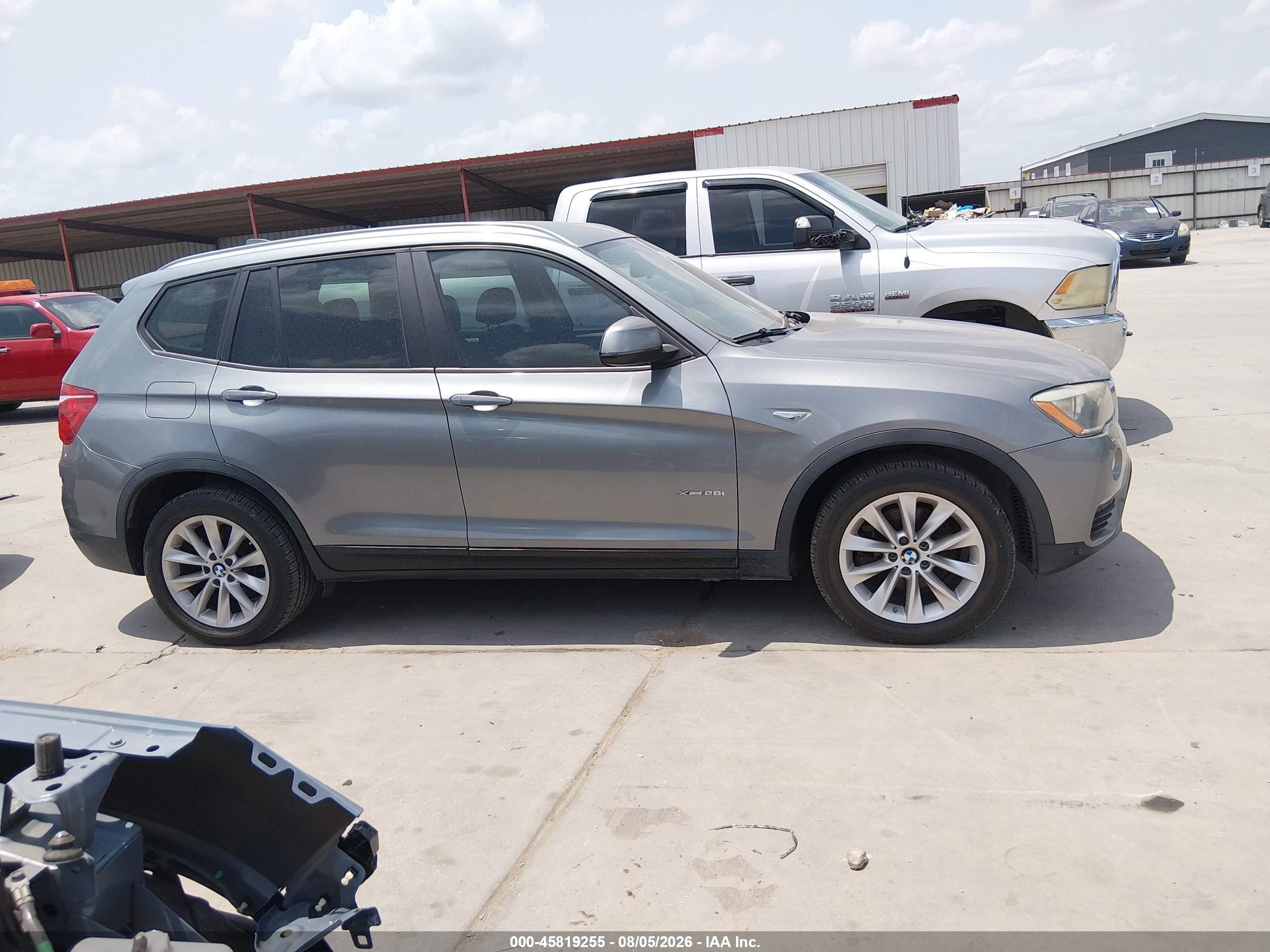 2015 Bmw X3 Sdrive28i Gray vin: 5UXWZ7C56F0F75536