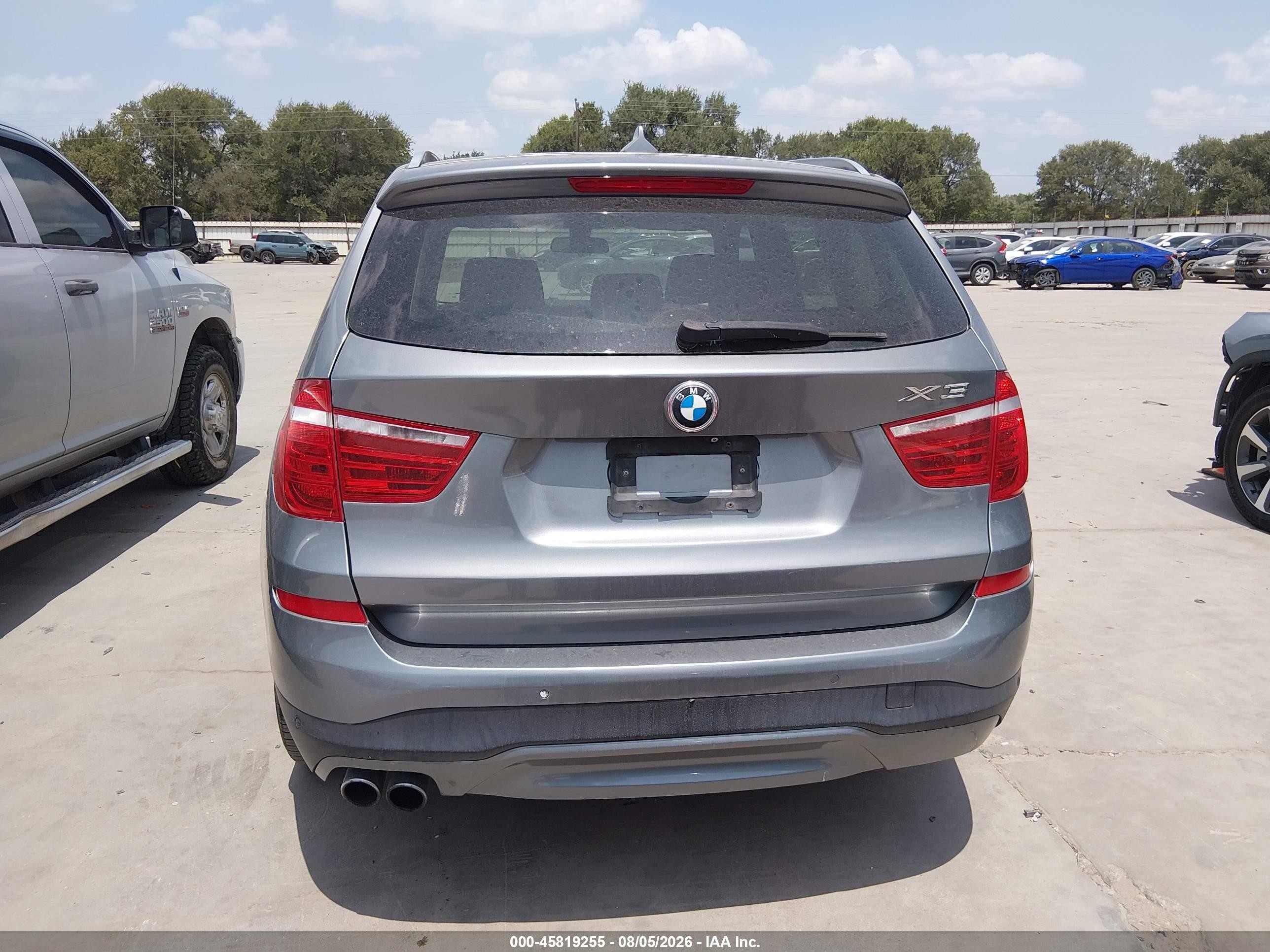 2015 Bmw X3 Sdrive28i Gray vin: 5UXWZ7C56F0F75536