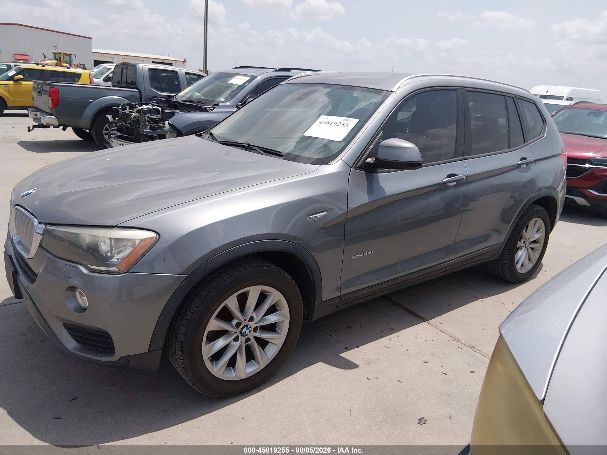 2015 Bmw X3 Sdrive28i Gray vin: 5UXWZ7C56F0F75536