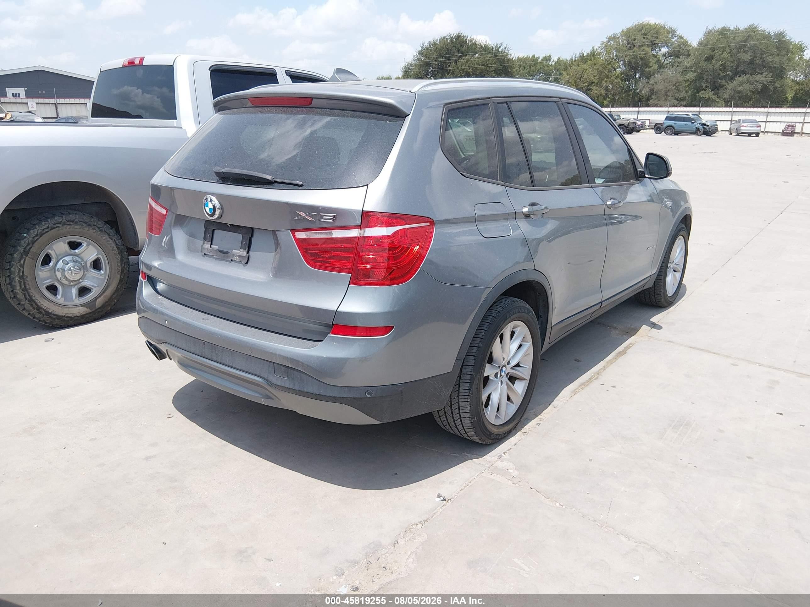2015 Bmw X3 Sdrive28i Gray vin: 5UXWZ7C56F0F75536