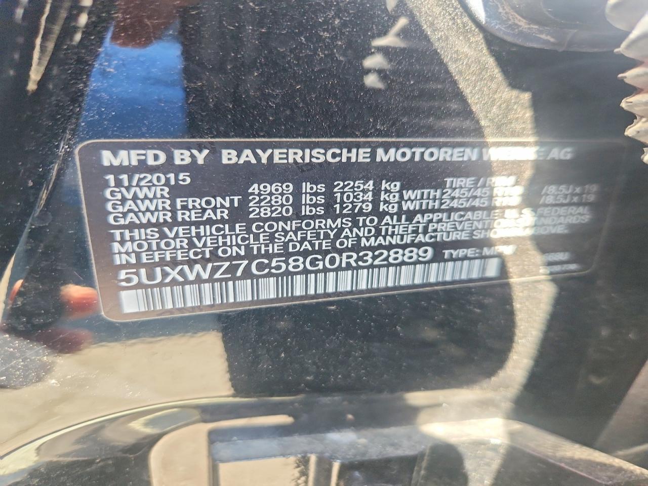 2016 Bmw X3 Sdrive28i Black vin: 5UXWZ7C58G0R32889
