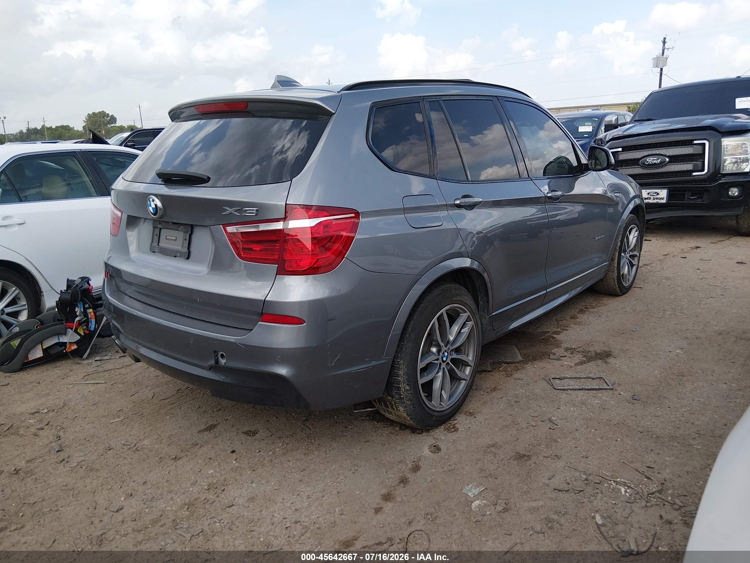 2015 Bmw X3 Sdrive28i Gray vin: 5UXWZ7C59F0M82748