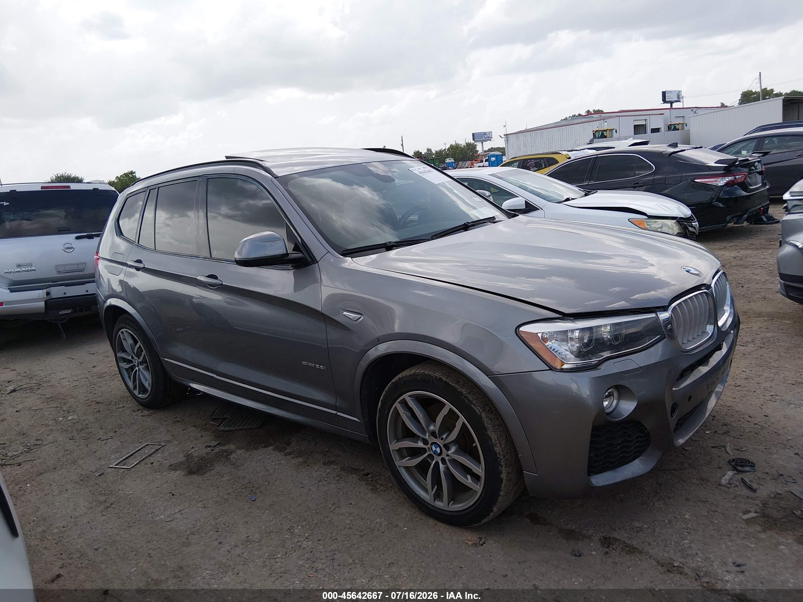 2015 Bmw X3 Sdrive28i Gray vin: 5UXWZ7C59F0M82748