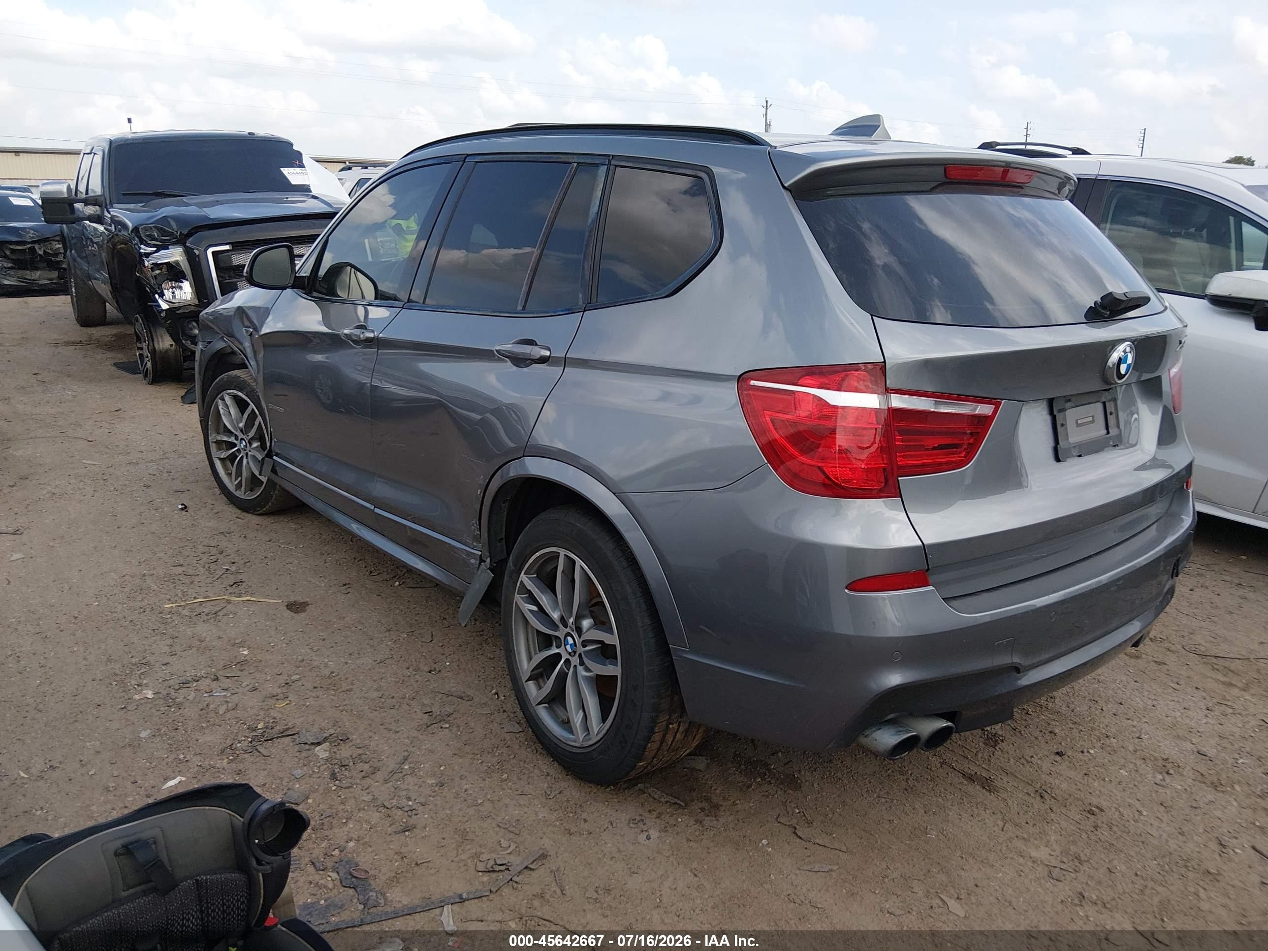 2015 Bmw X3 Sdrive28i Gray vin: 5UXWZ7C59F0M82748