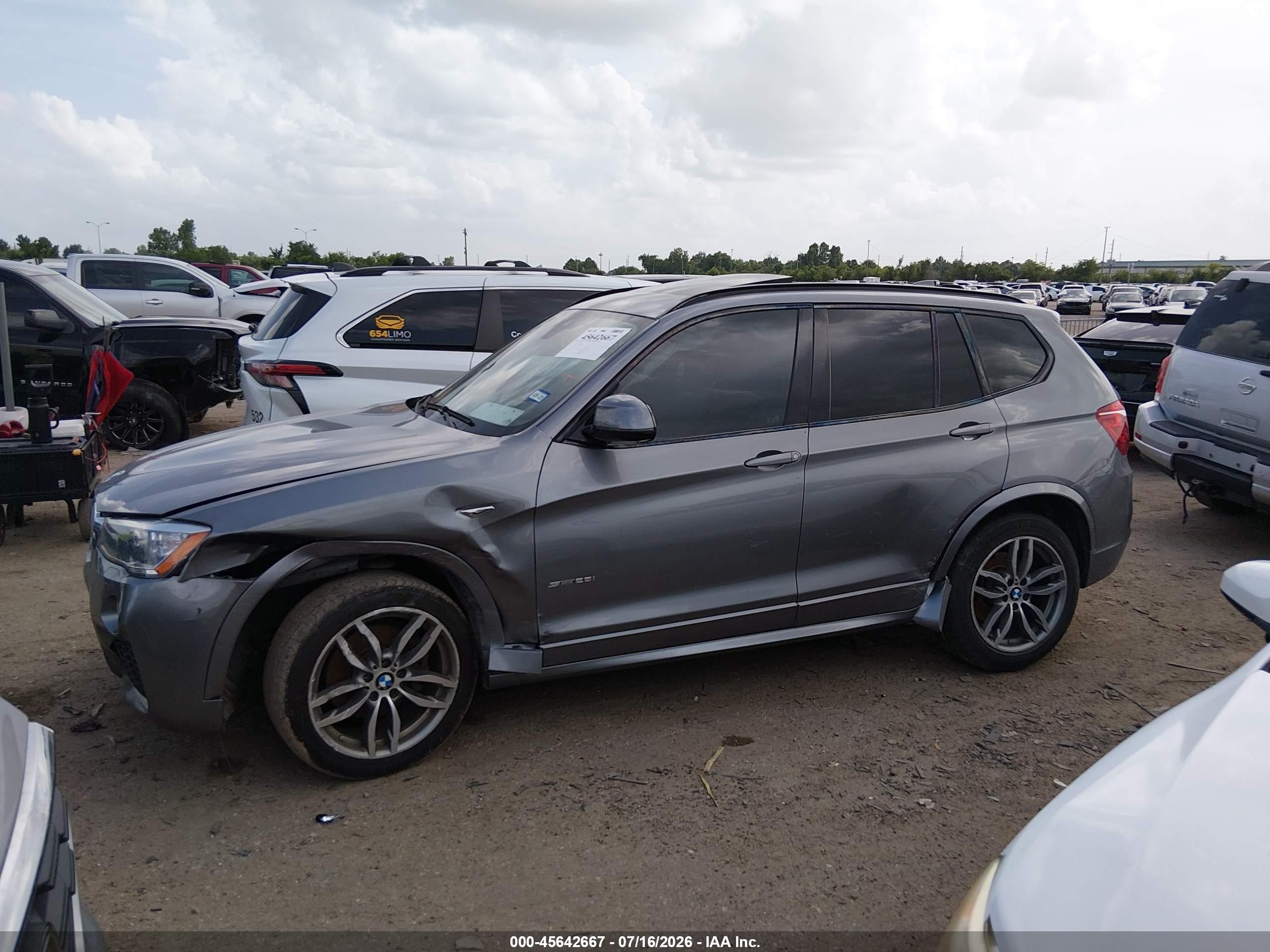 2015 Bmw X3 Sdrive28i Gray vin: 5UXWZ7C59F0M82748