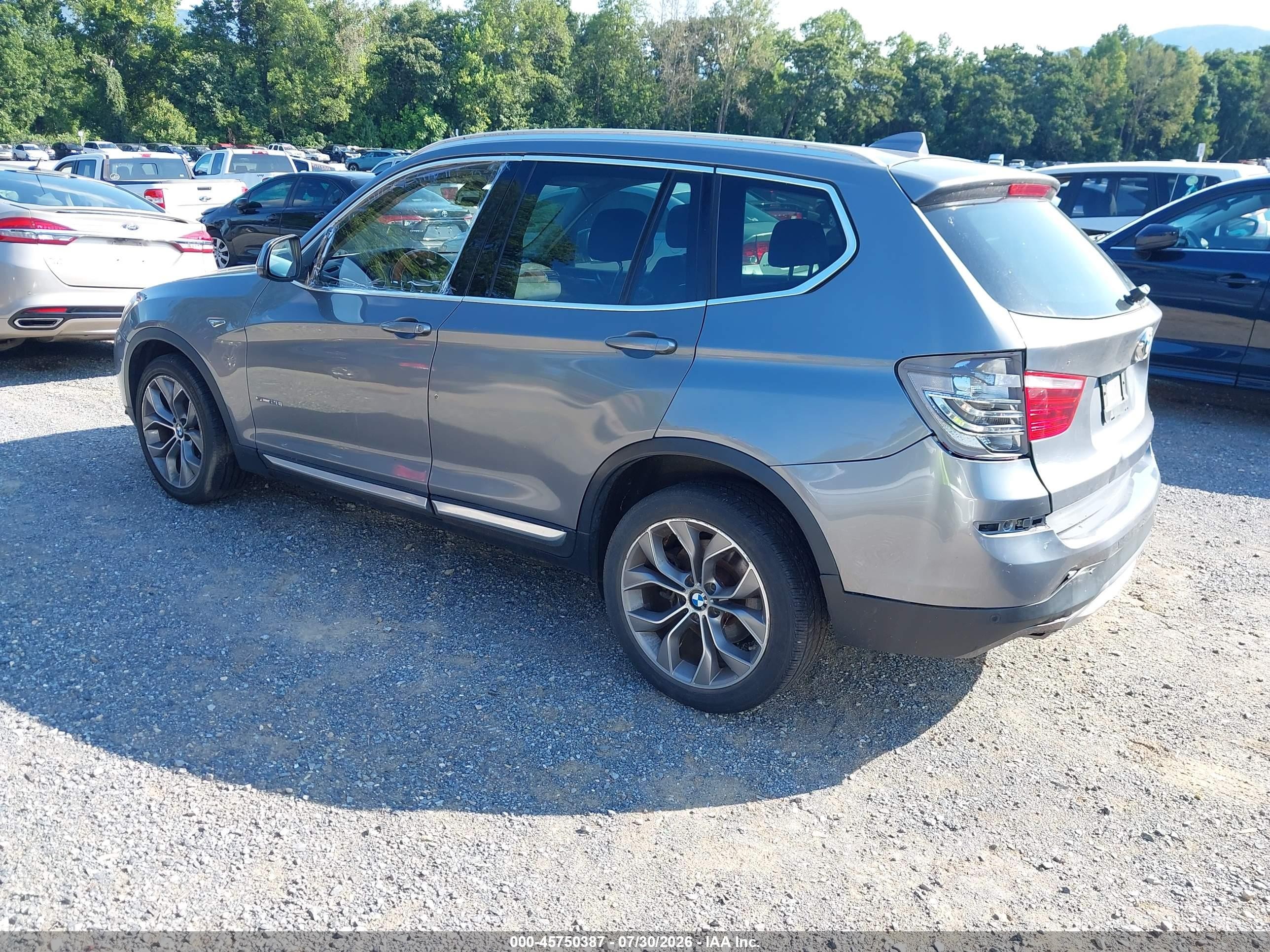 2015 Bmw X3 Sdrive28i Gray vin: 5UXWZ7C5XF0F75720